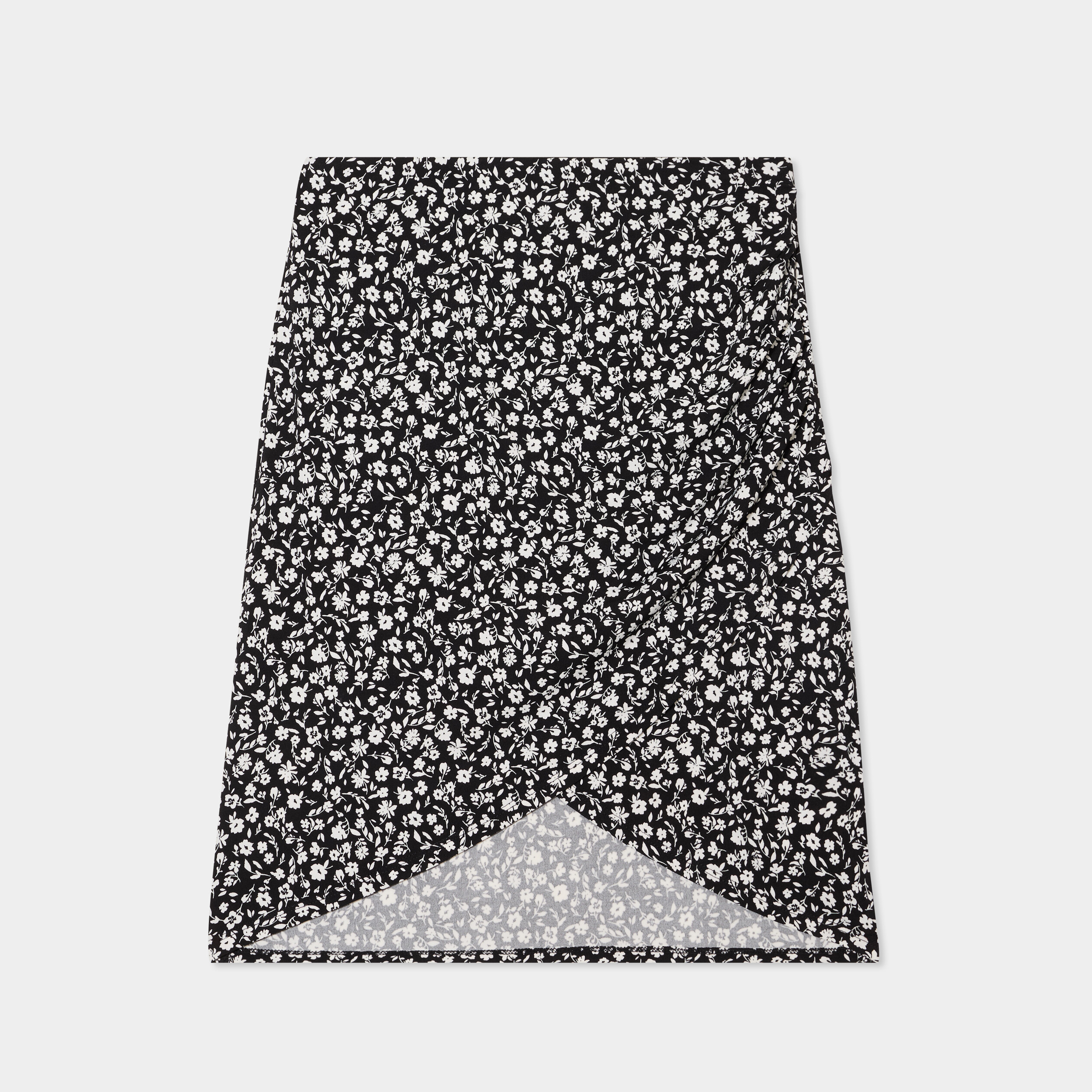 Jupe tulipe courte taille &eacute;lastiqu&eacute;e noir femme