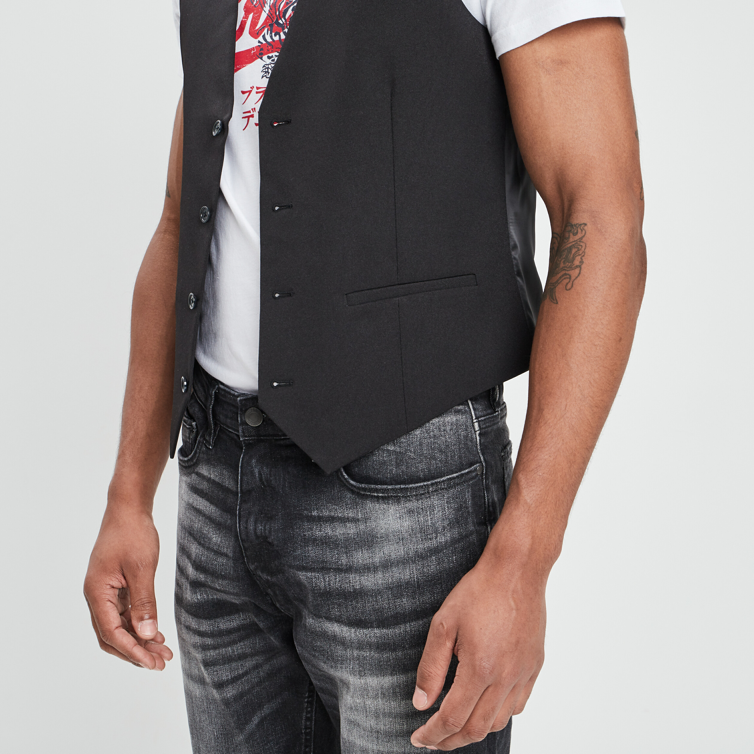 gilet de costume sans manches noir homme Gilet de costume sans manches noir homme