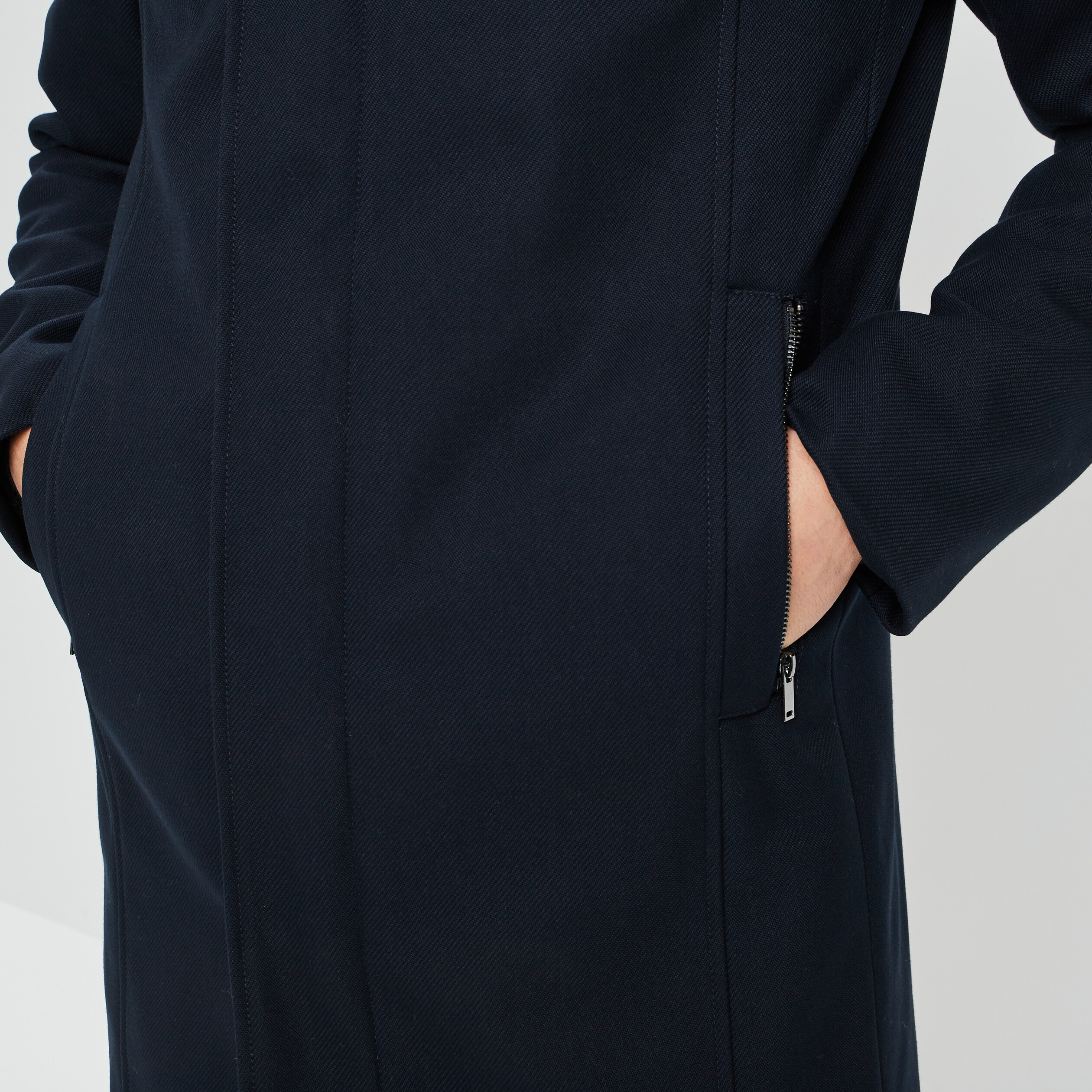 manteau mi long col montant bleu marine homme Manteau mi-long col montant bleu marine homme