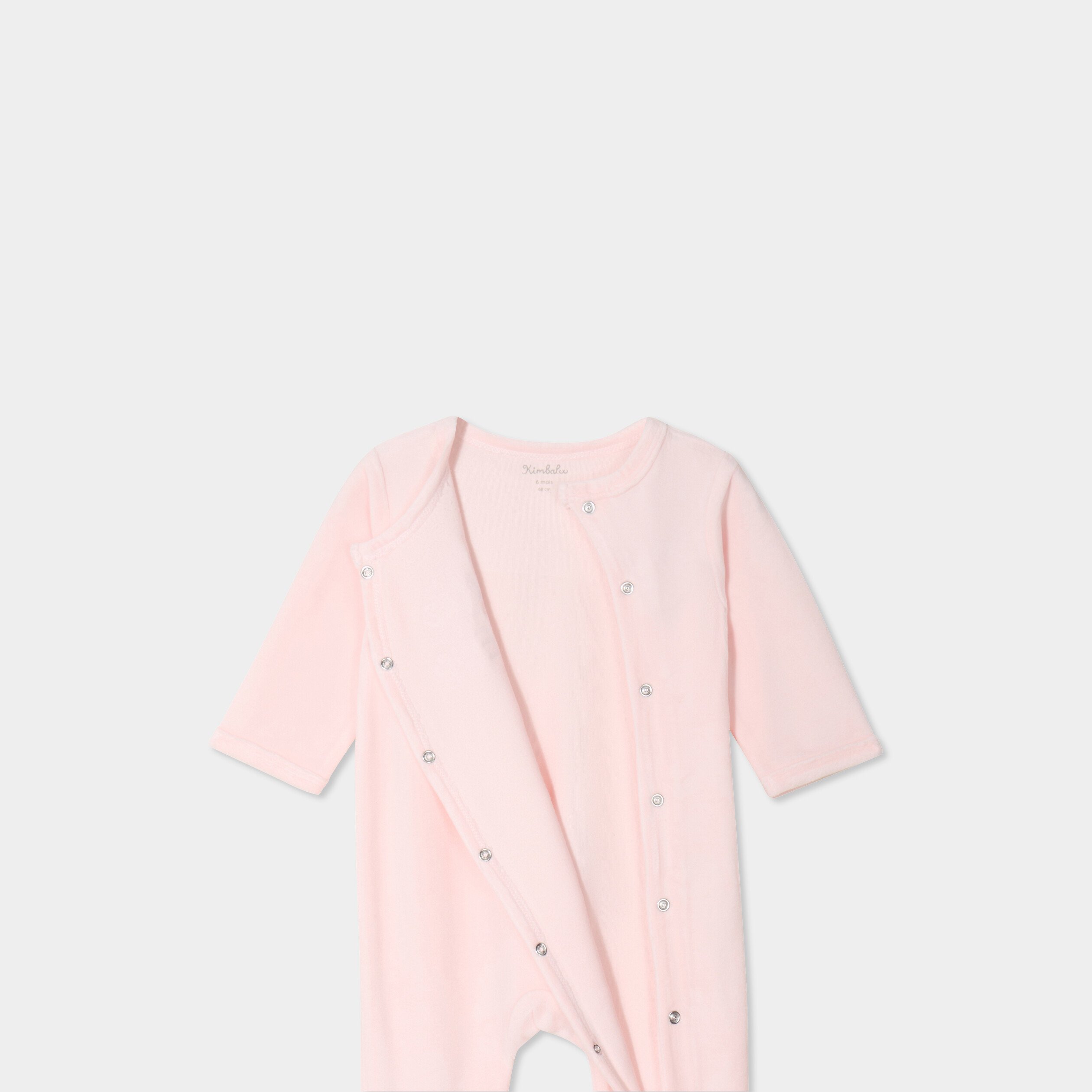 dors bien effet velours manches longues rose clair bebef Dors-bien effet velours manches longues rose clair bébé fille