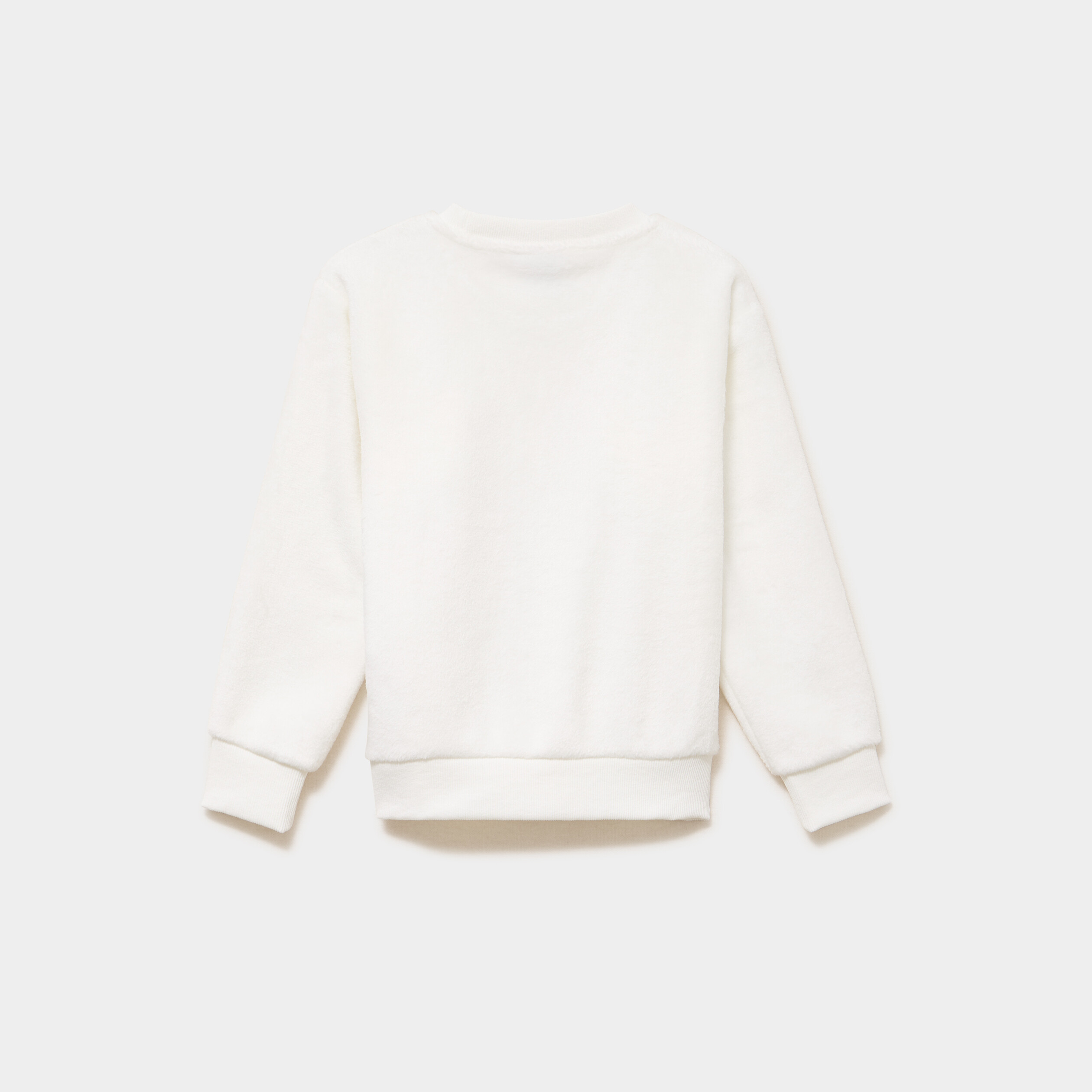 Sweat relax effet velours Cinnamoroll blanc fille