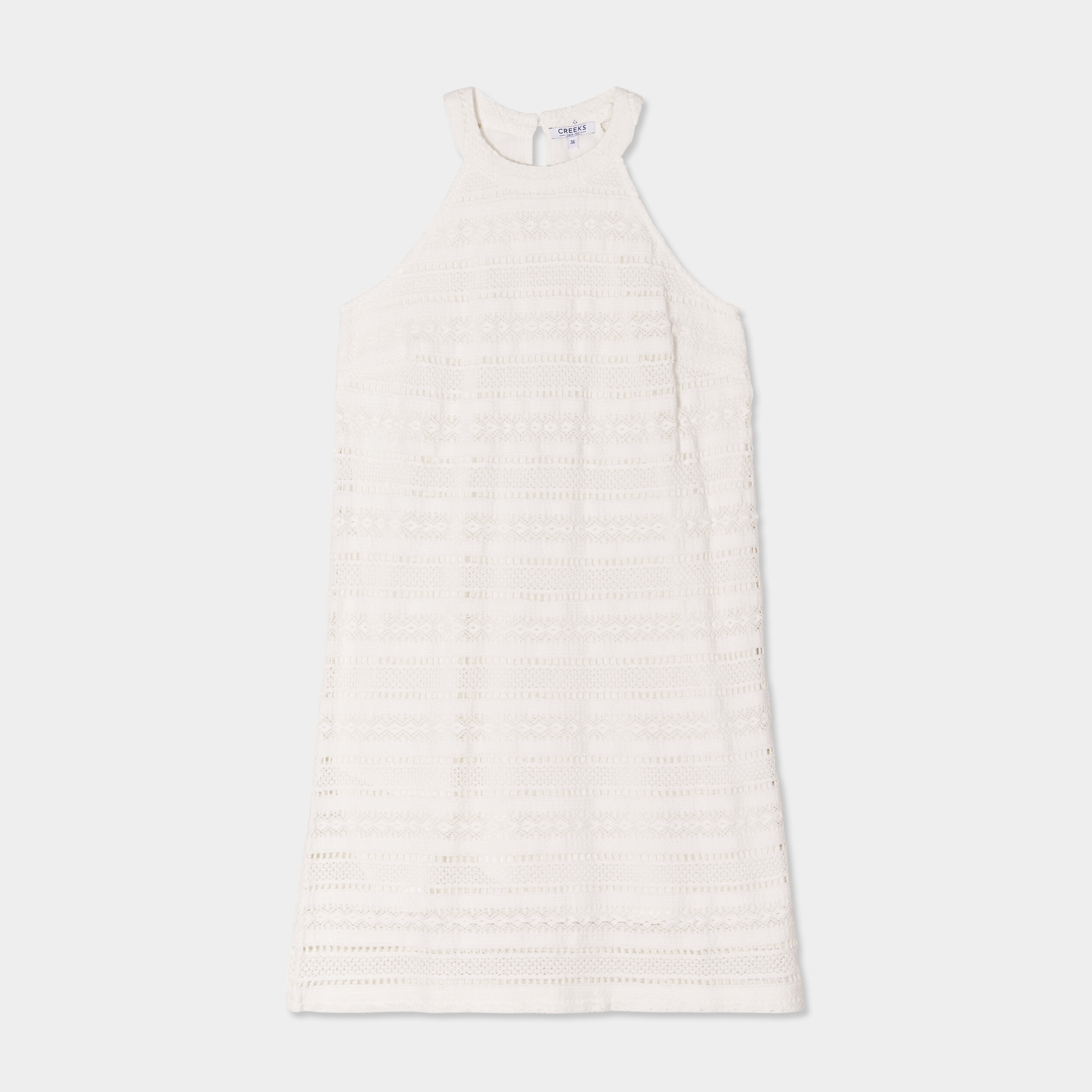 robe dentelle encolure americaine creeks blanc femme Robe dentelle encolure américaine Creeks blanc femme