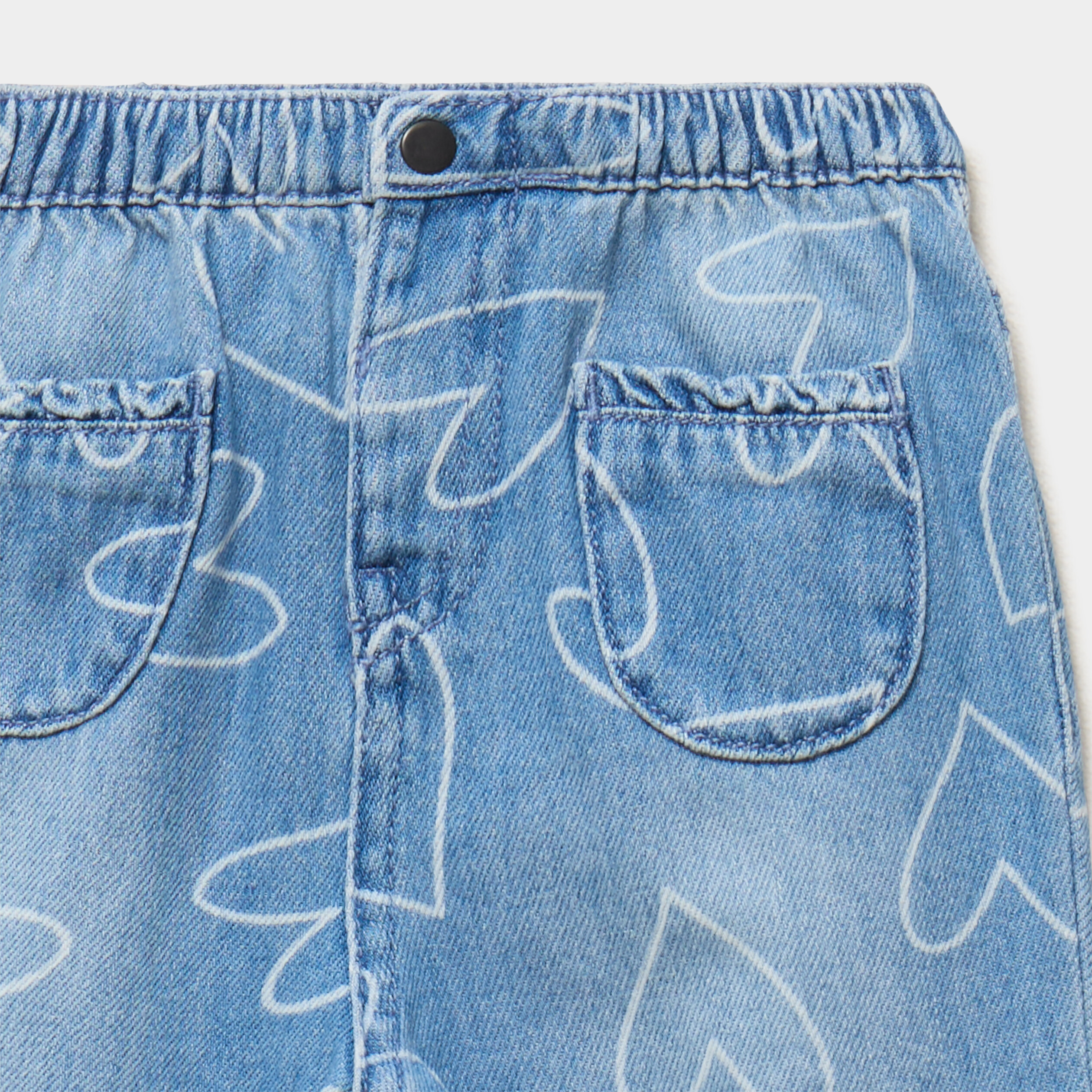 Jean denim bas resserr&eacute; coton denim stone b&eacute;b&eacute; fille