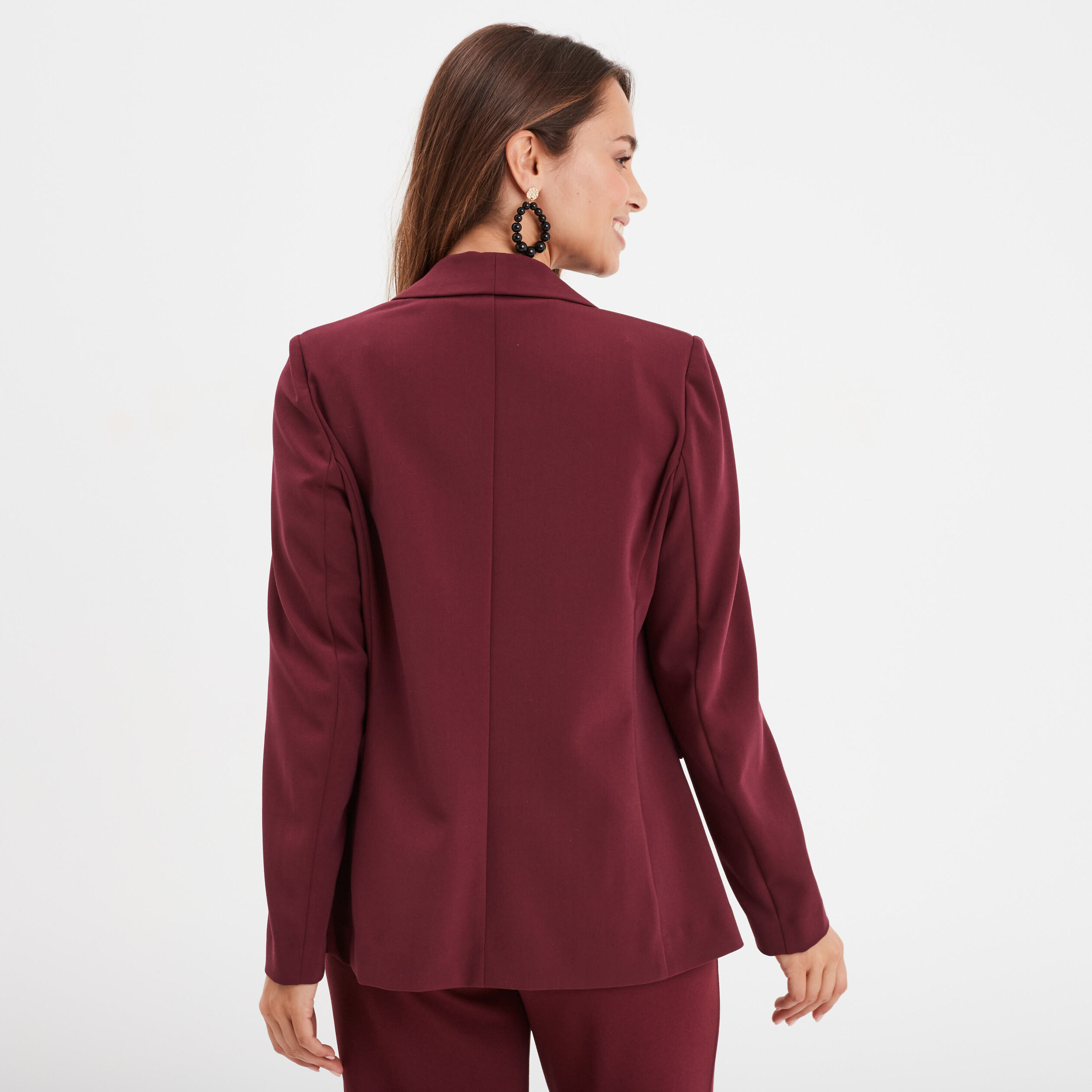 veste tailleur col chale bordeaux femme Veste tailleur col châle bordeaux femme