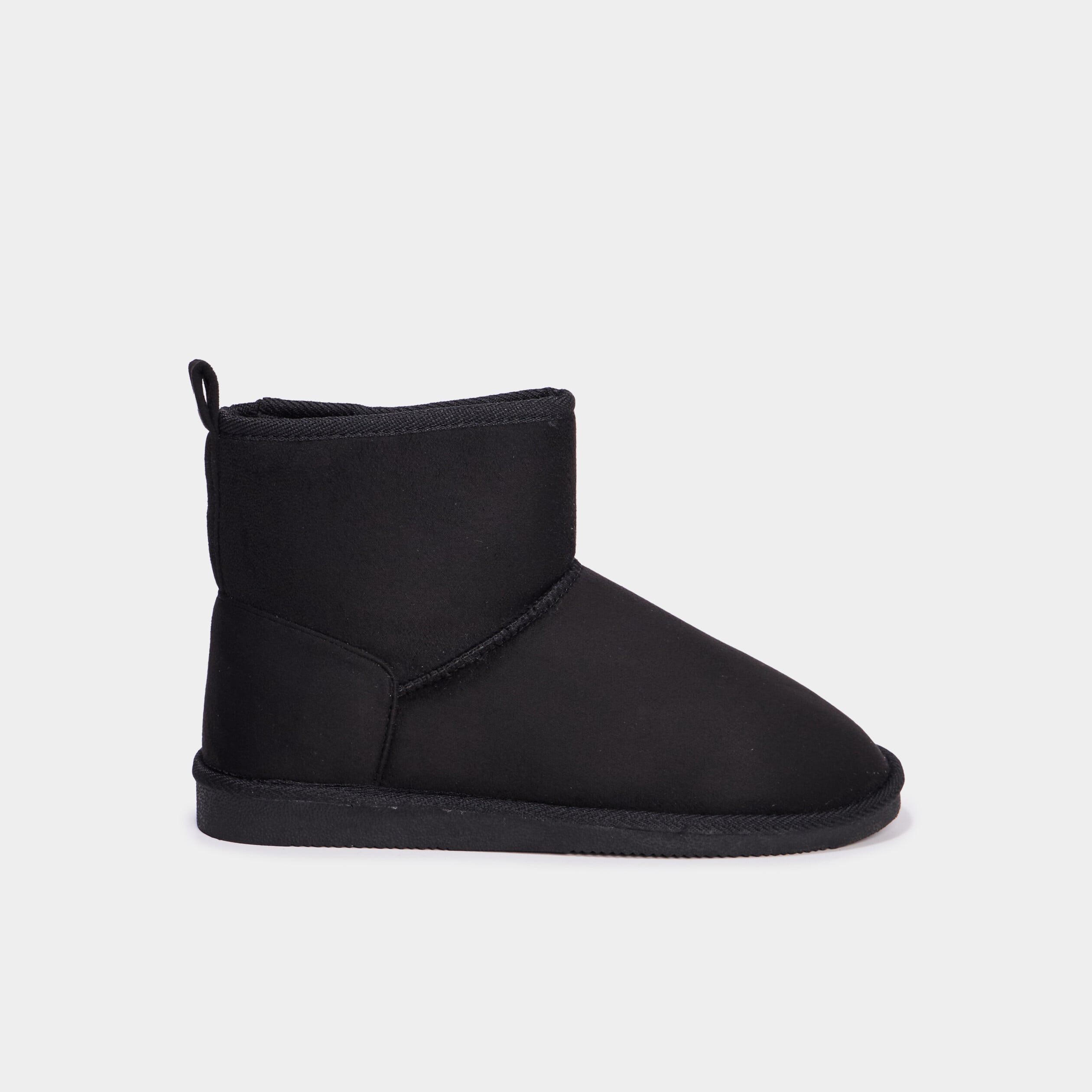 Bottines fourr&eacute;es plates noir femme