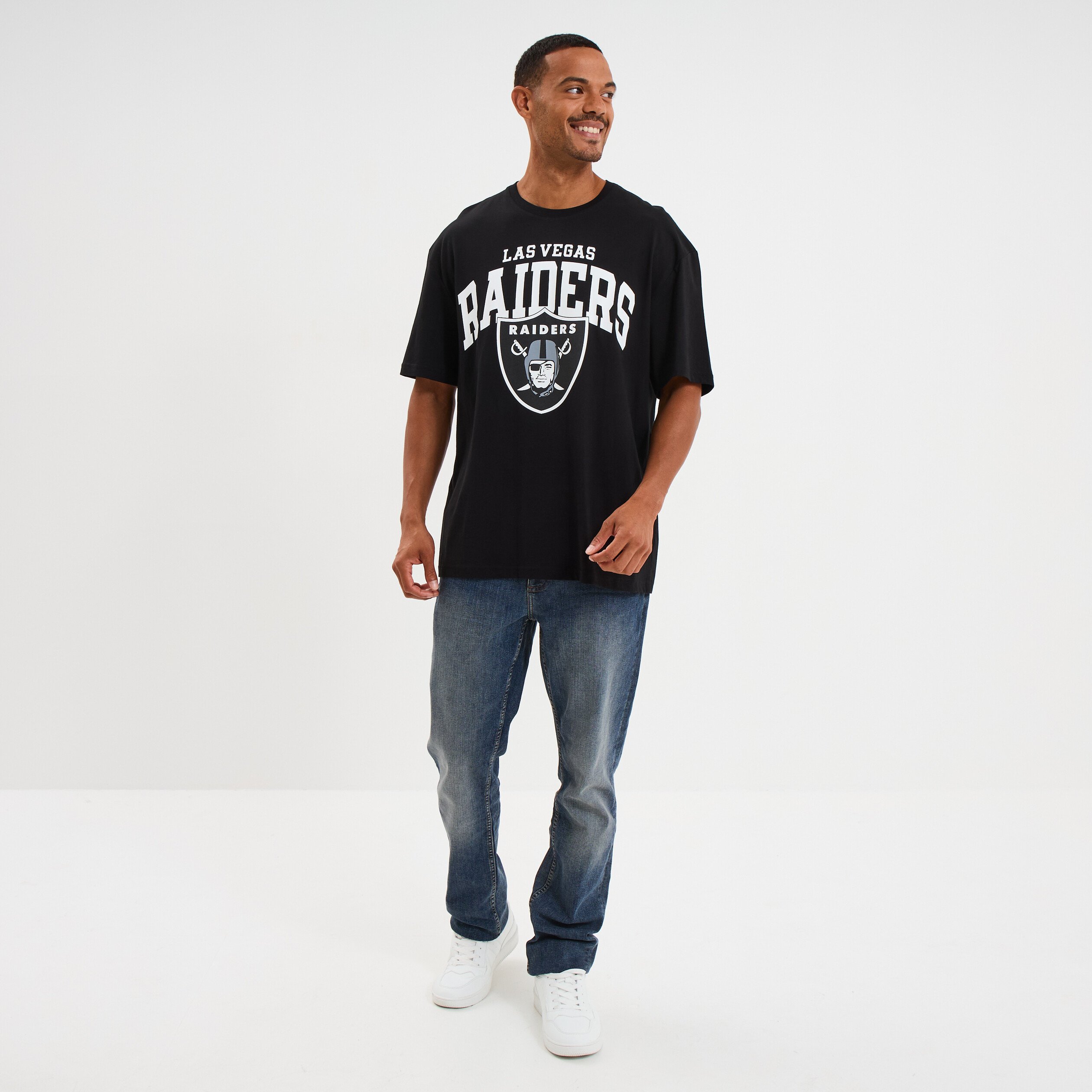 T-shirt manches courtes coton NFL noir homme