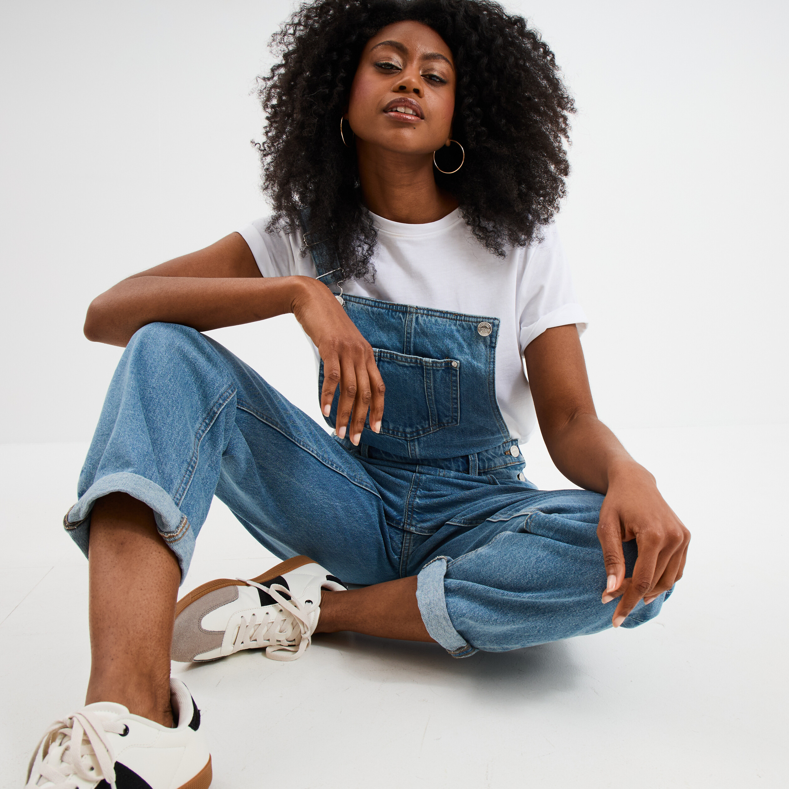 salopette en jean mom boutonnee denim double stone femme Salopette en jean mom boutonnée denim double stone femme