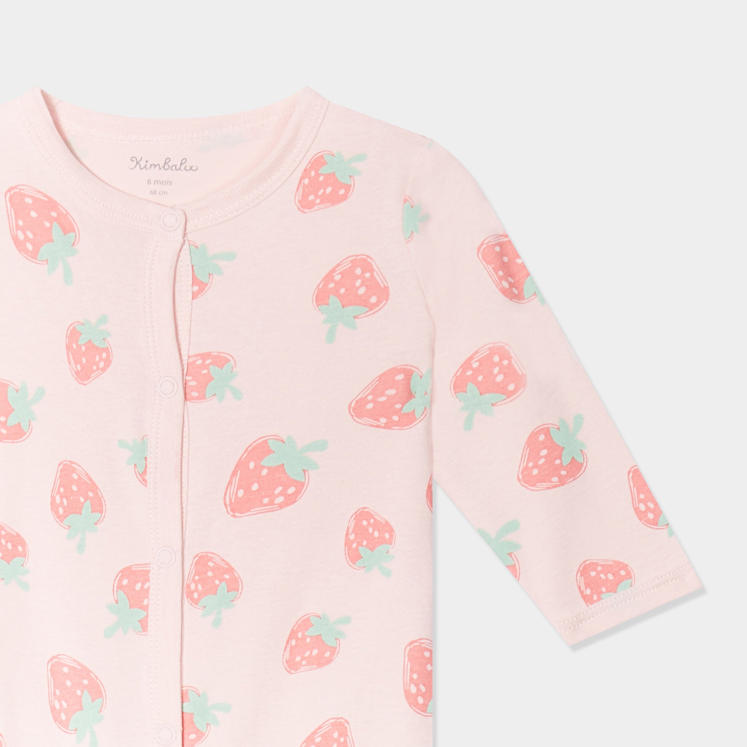 dors bien boutonne coton rose clair bebef Dors-bien boutonné coton rose clair bébé fille