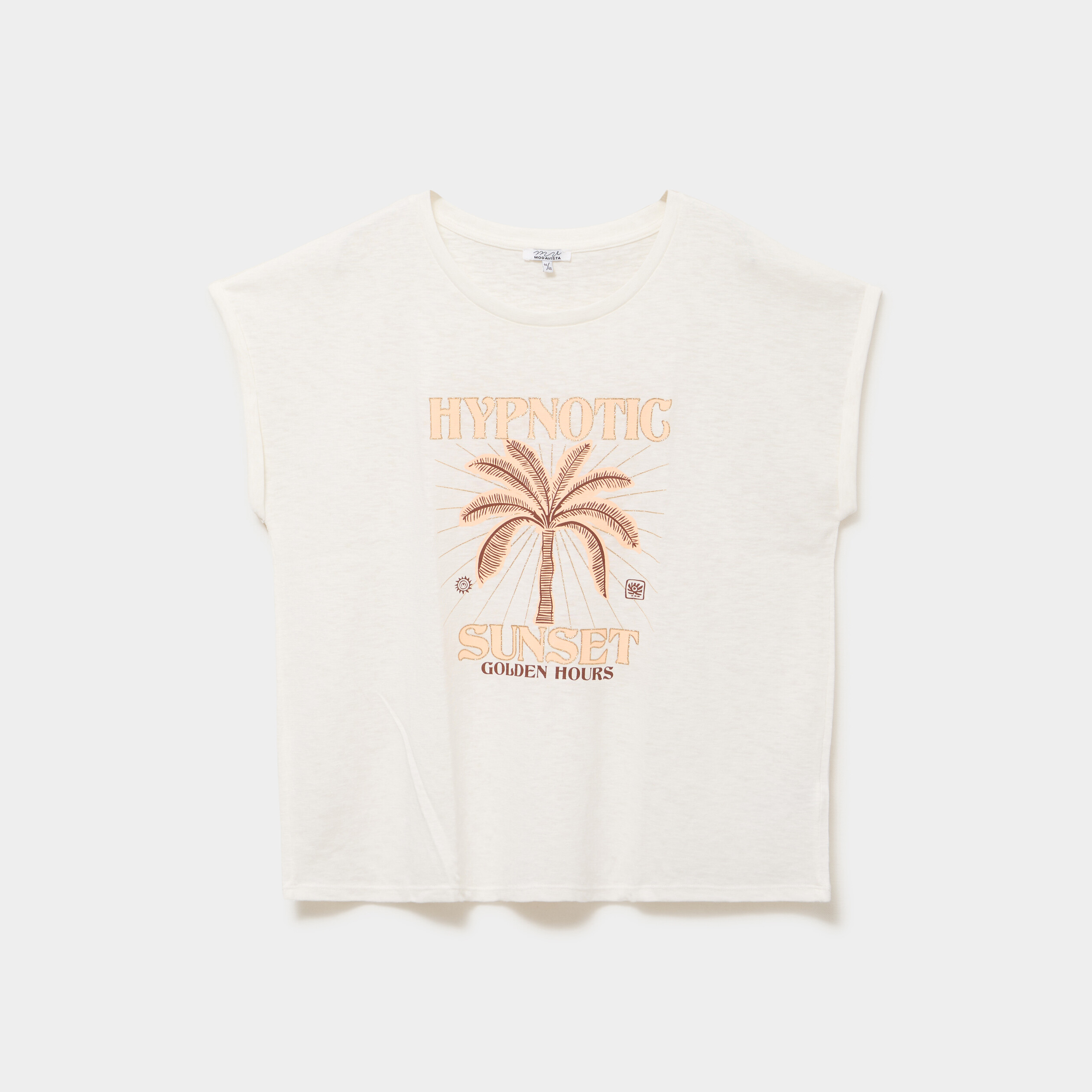 T-shirt droit manches courtes col rond blanc femme grande taille