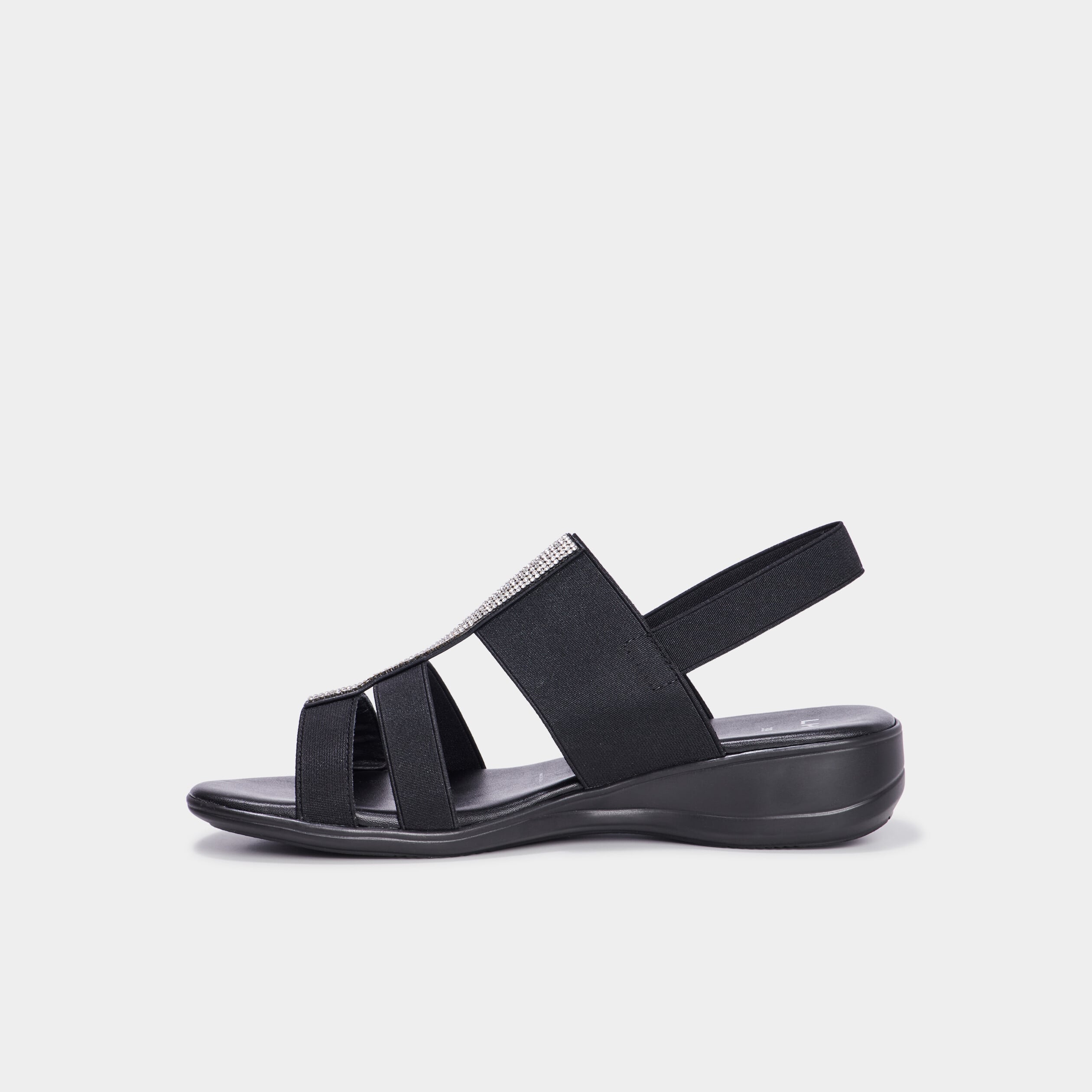 Sandales talons compens&eacute;s noir femme