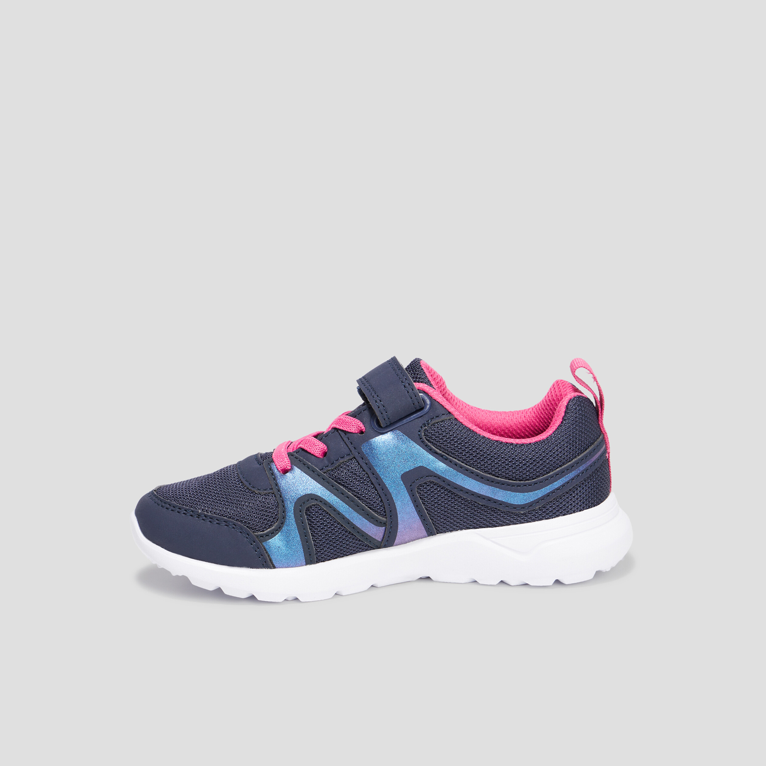 Baskets running scratchs bleu marine fille