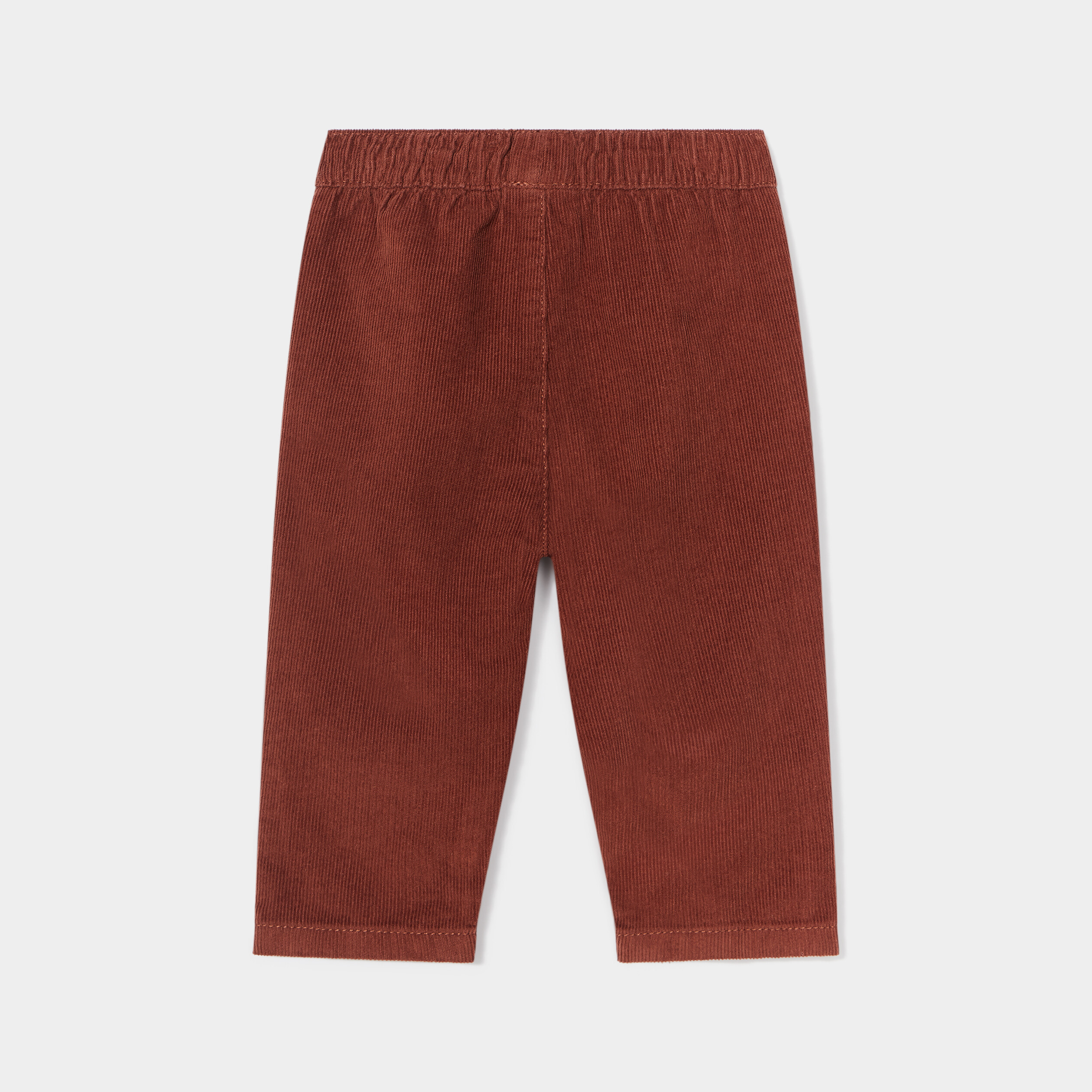 pantalon velours 2 poches cotele coton marron fonce bebeg Pantalon velours 2 poches côtelé coton marron foncé bébé garçon
