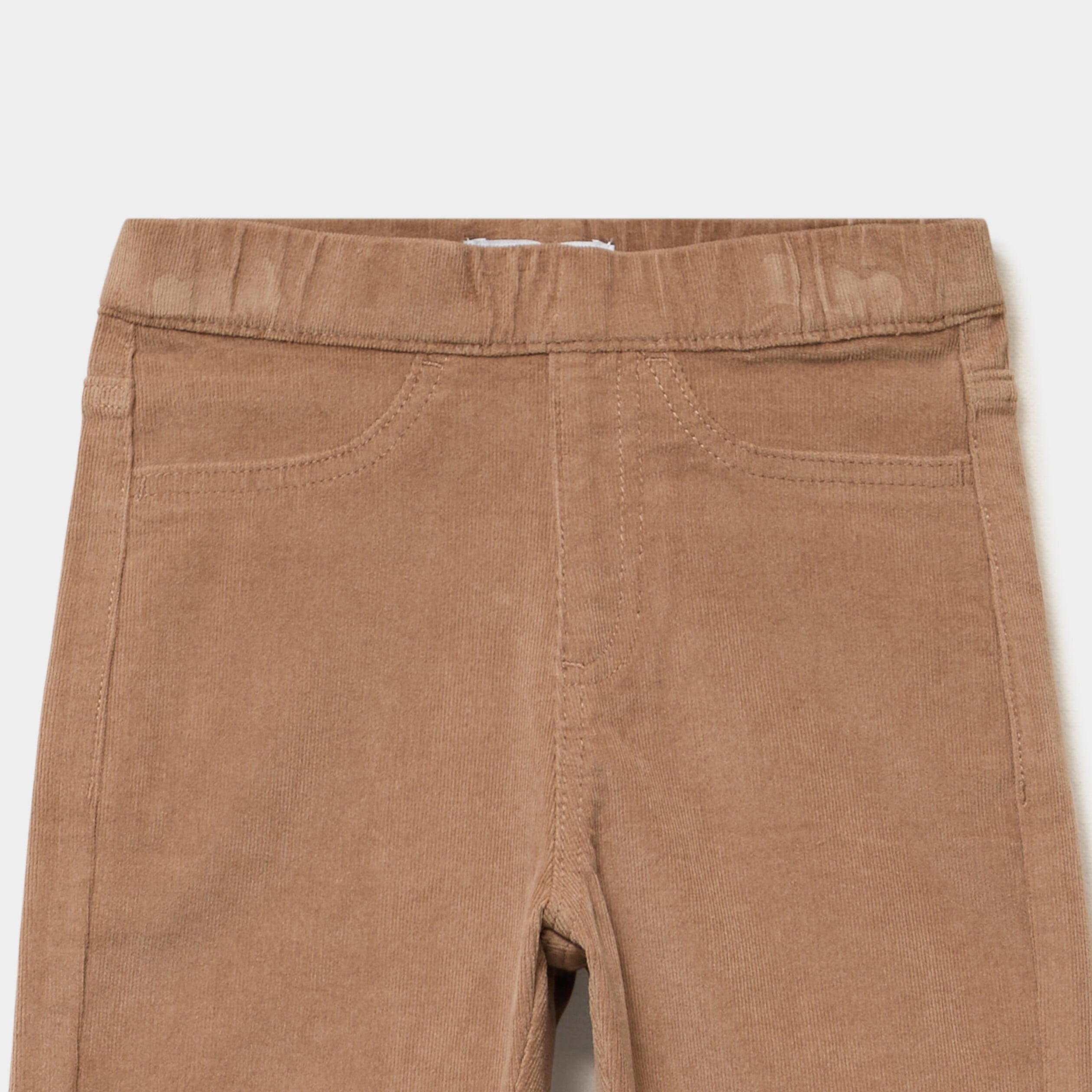 Tregging flare stretch effet velours camel fille
