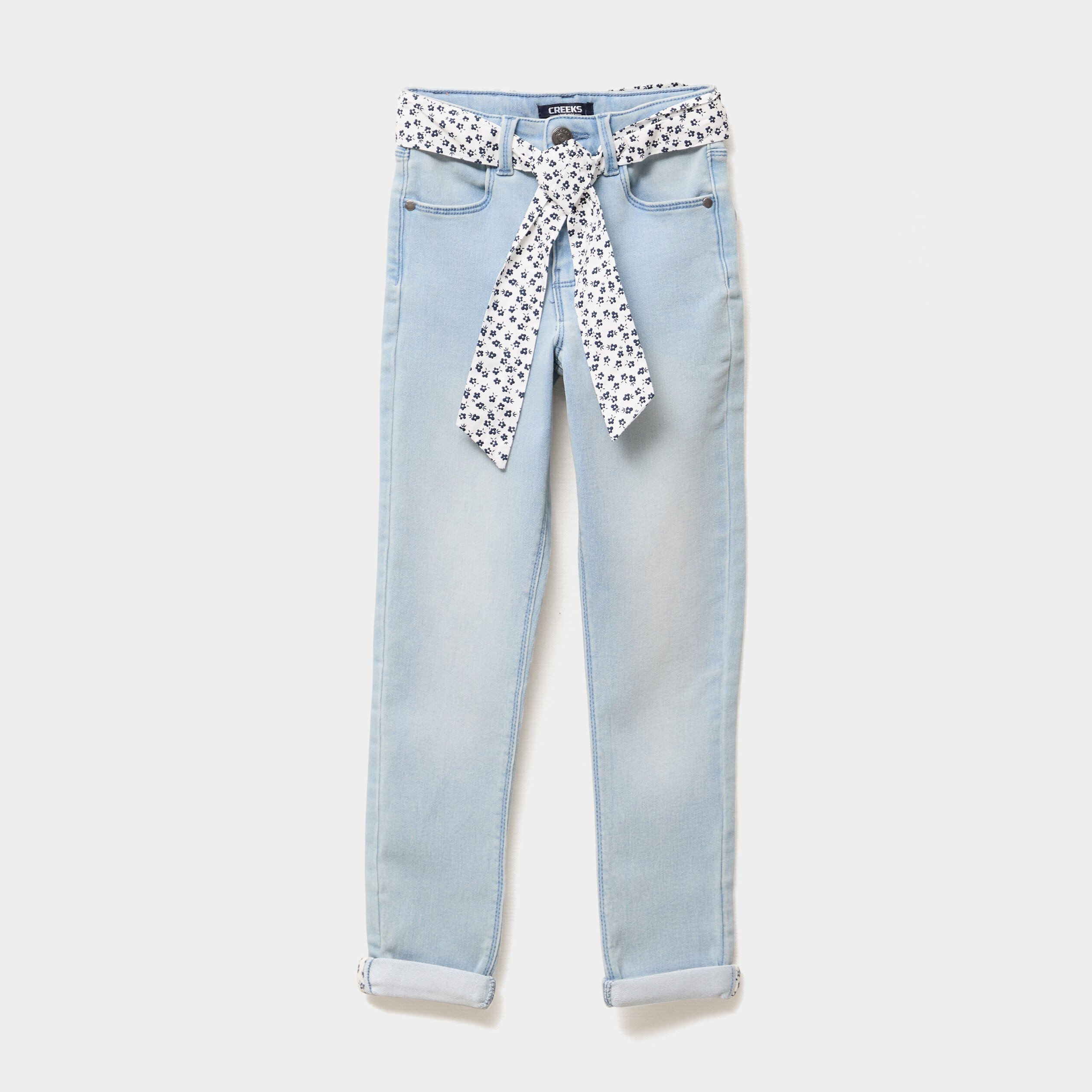jean skinny ceinture foulard denim triple stone fille Jean skinny ceinture foulard denim triple stone fille