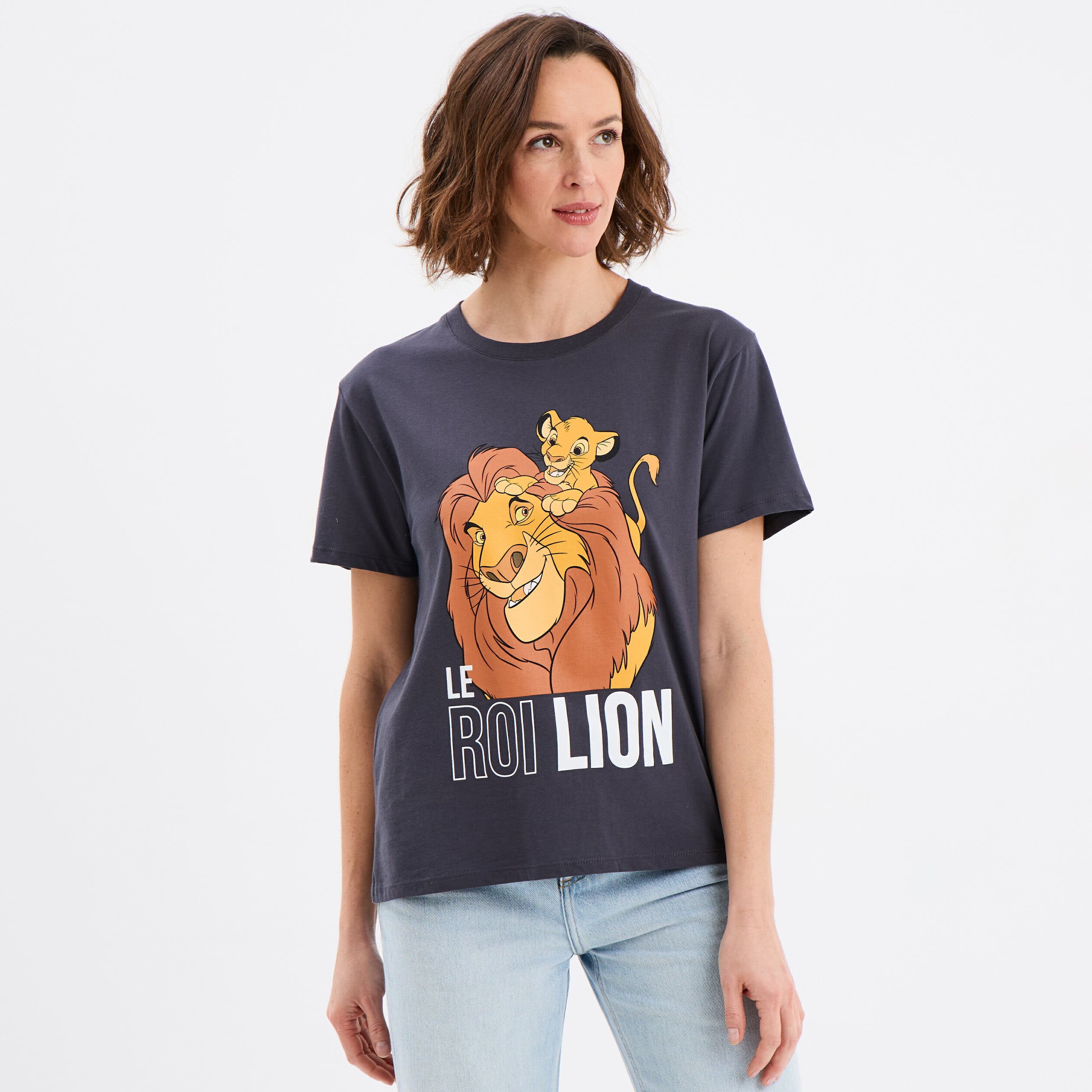 T-shirt manches courtes Le Roi lion noir femme