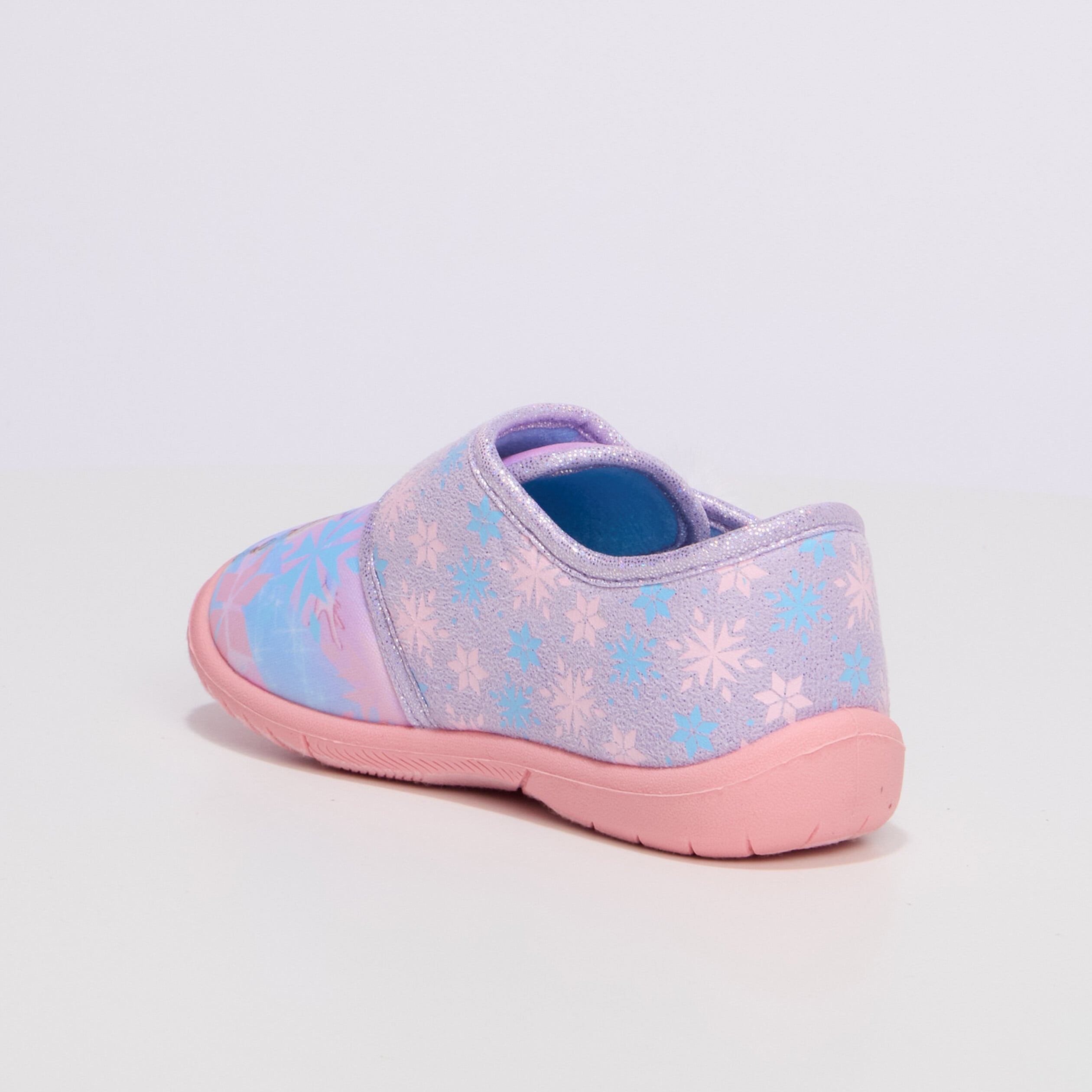 Chaussons &agrave; pompons La Reine des neiges mauve fille