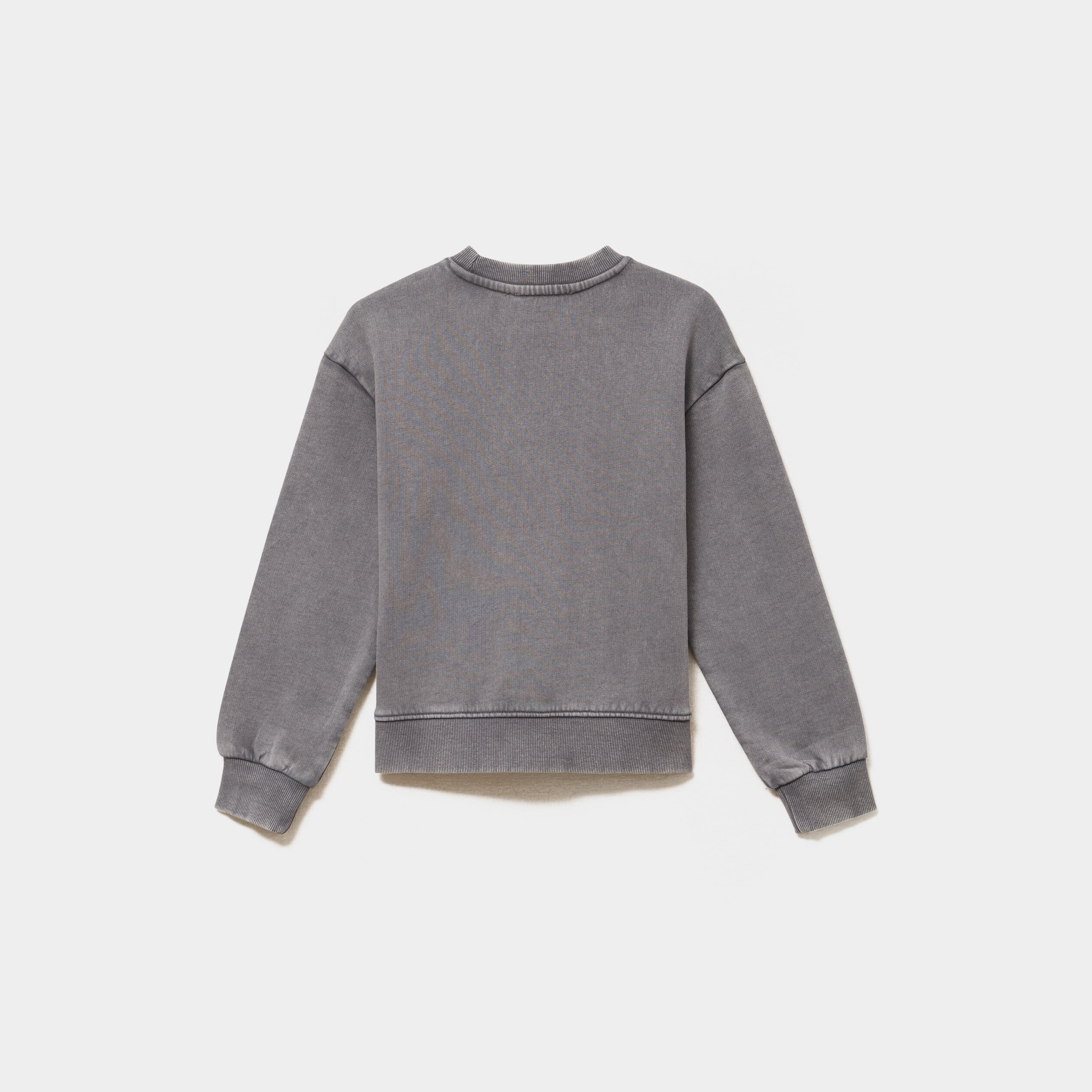 Sweat effet d&eacute;lav&eacute; &agrave; clous coton gris fille
