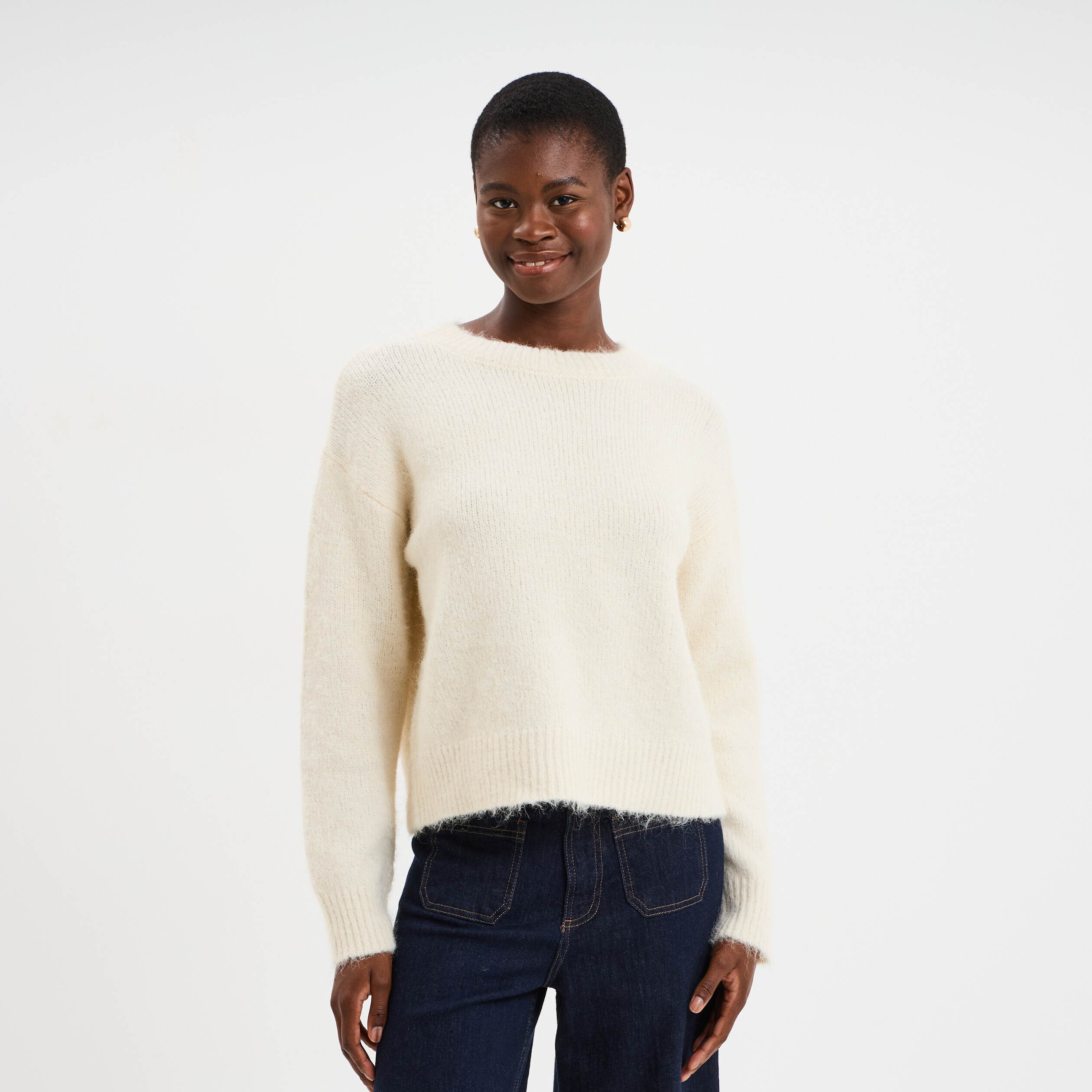 Pull Oversize Femme Col Rond Manches Chauve-Souris - Sweat Décontracté Confortable Ourlet Fendu, Idéal Automne Hiver