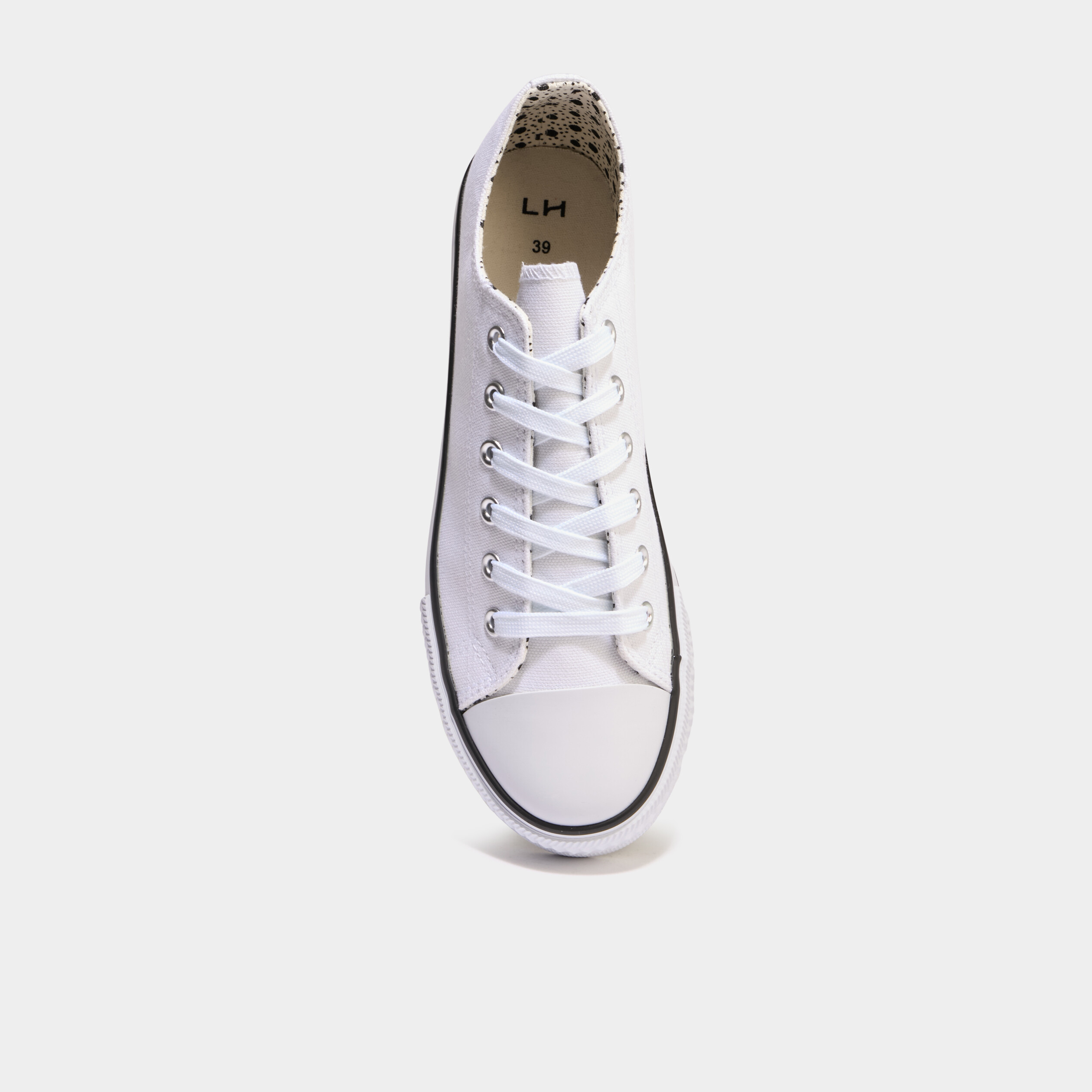 tennis basses en toile a lacets blanc femme Tennis basses en toile à lacets blanc femme