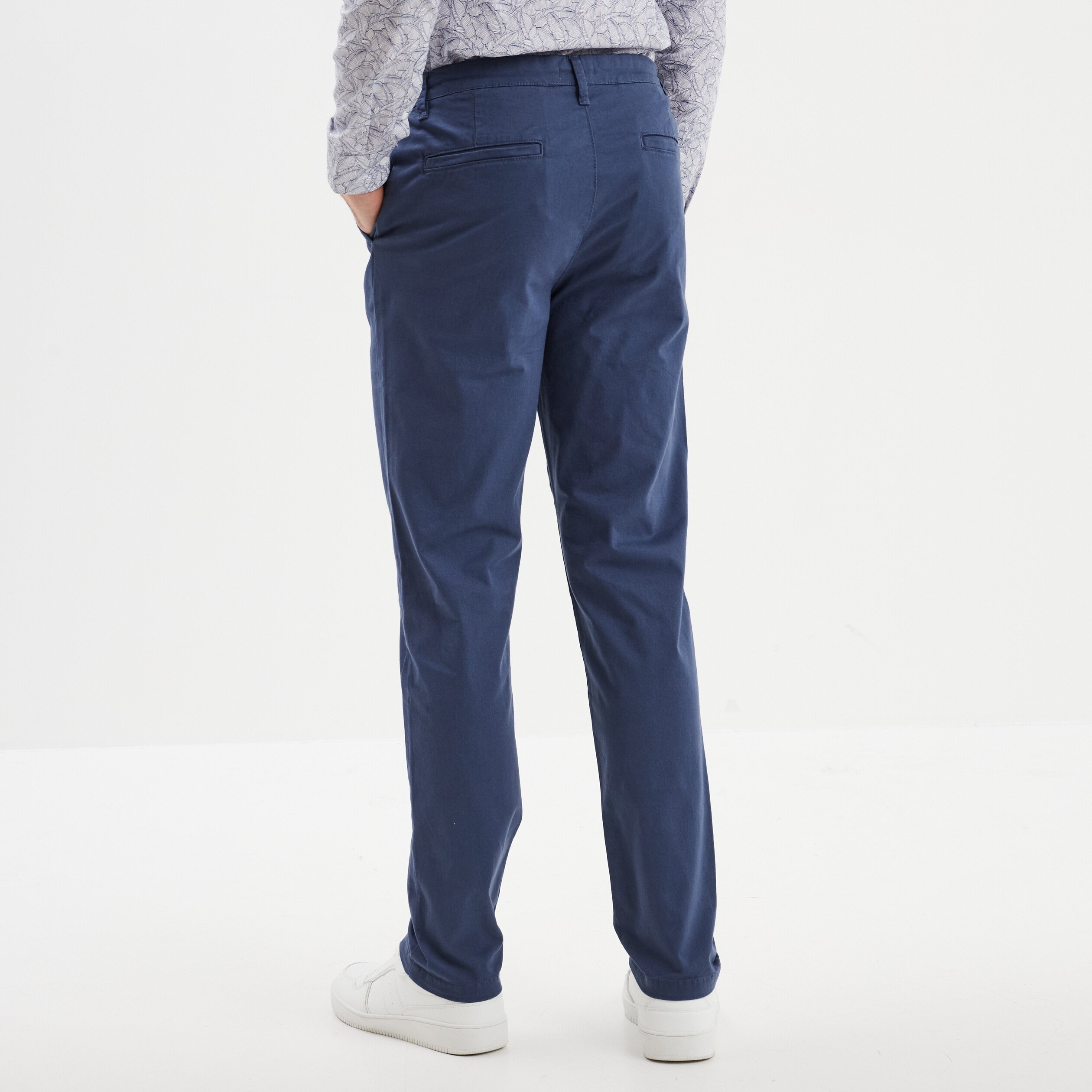 pantalon chino droit stretch bleu fonce homme Pantalon chino droit stretch bleu foncé homme
