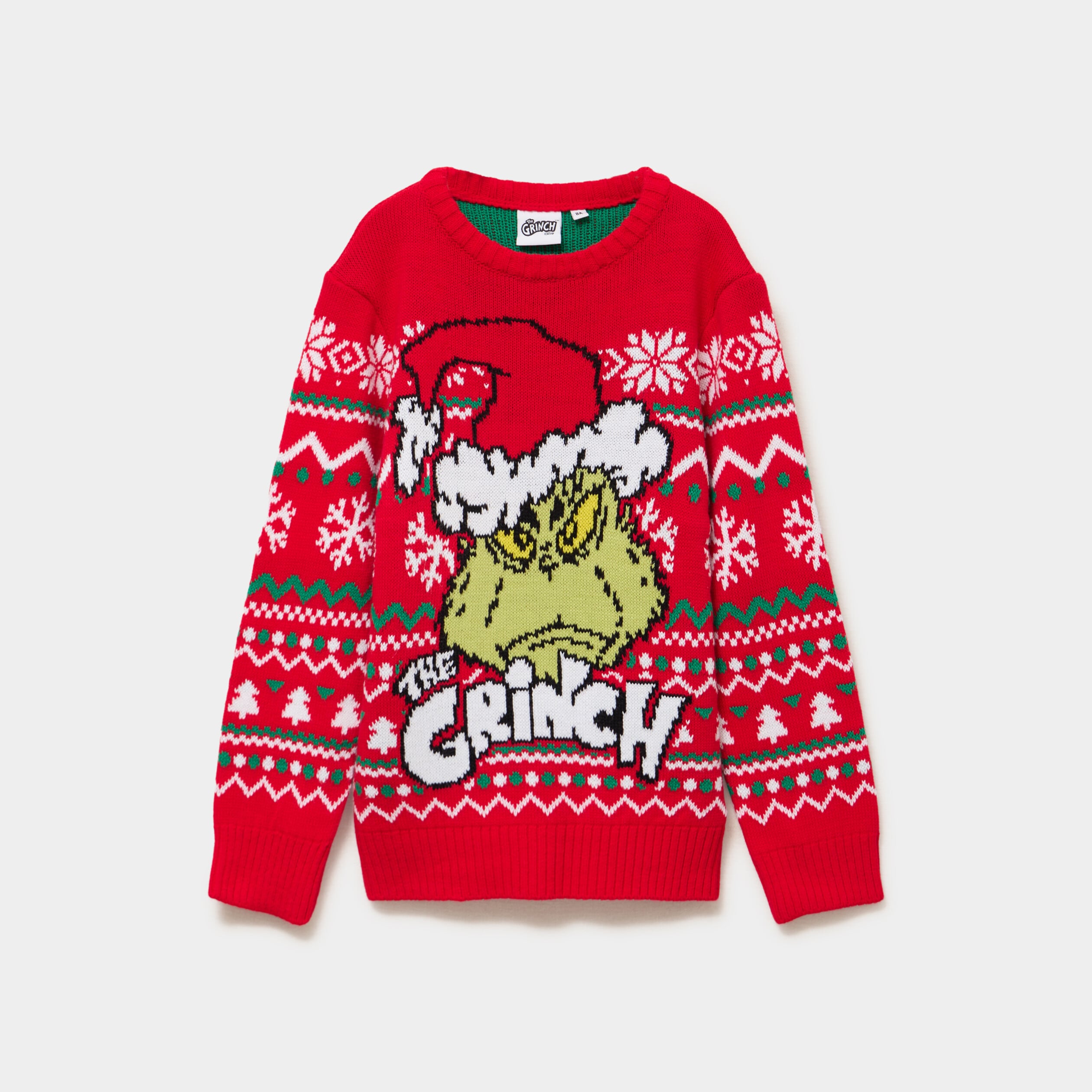 Pull No&euml;l manches longues Grinch rouge gar&ccedil;on