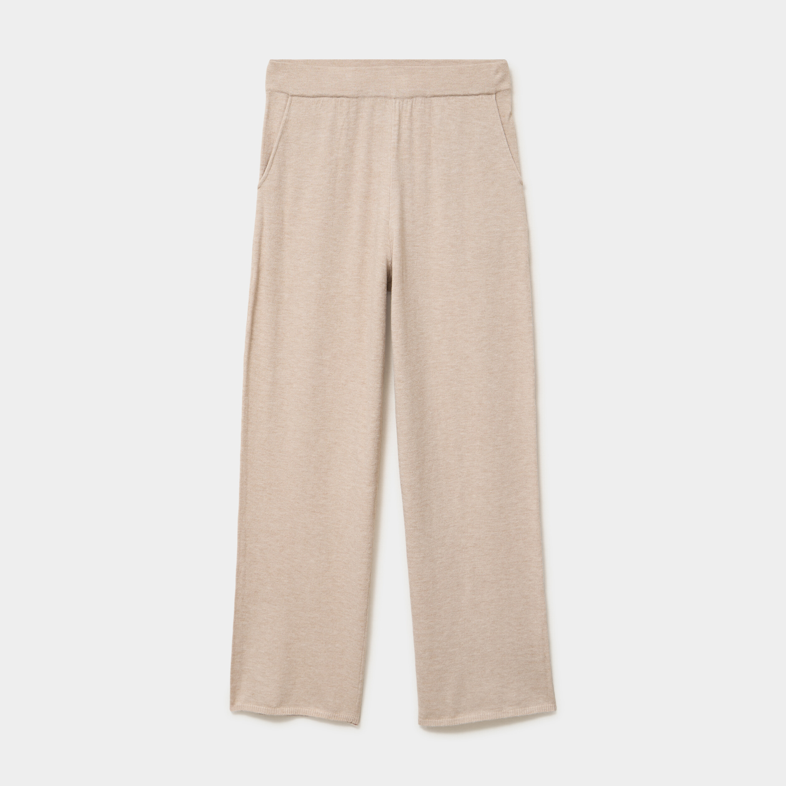 Pantalon de pyjama large en maille beige femme