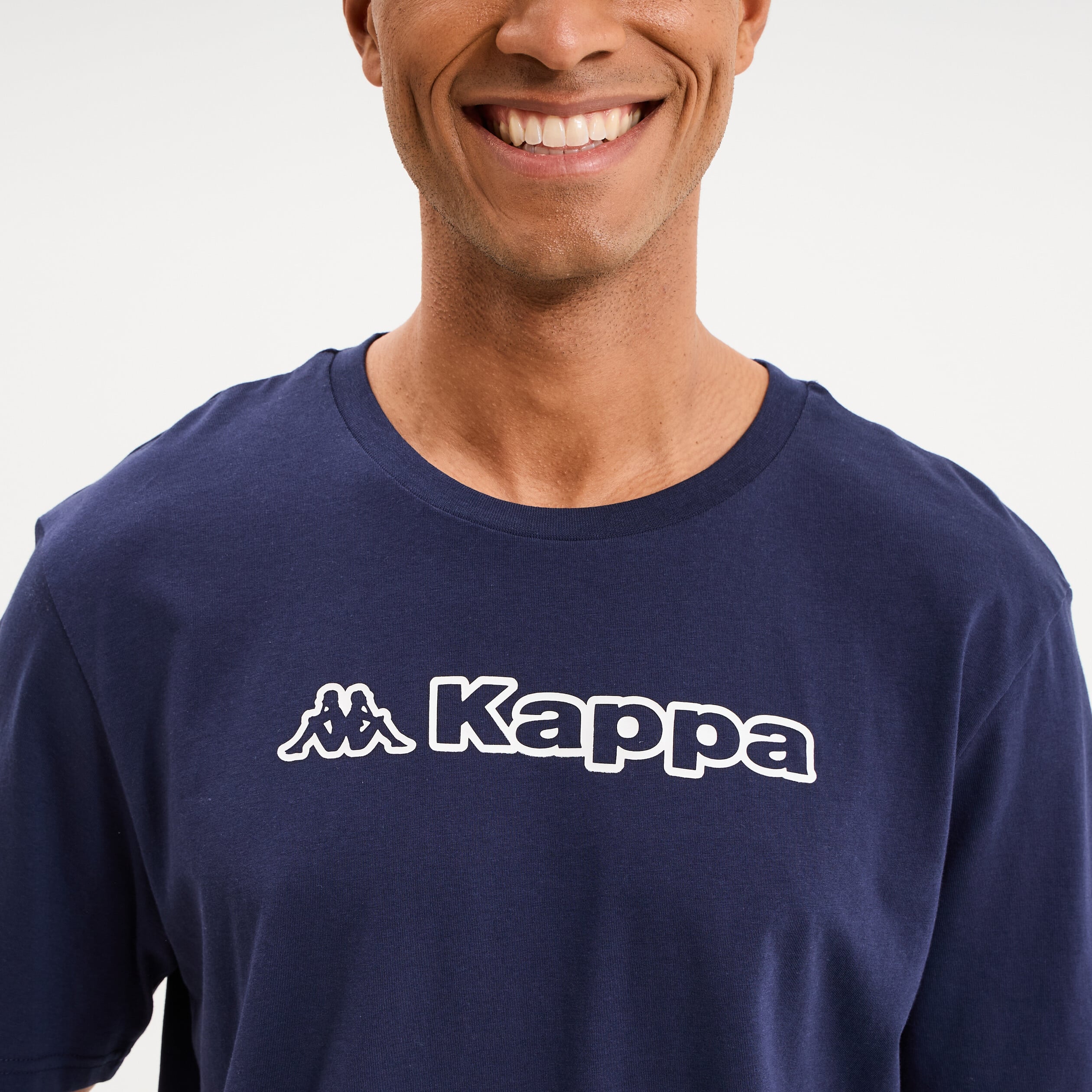 T-shirt avec manches courtes coton Kappa bleu marine homme
