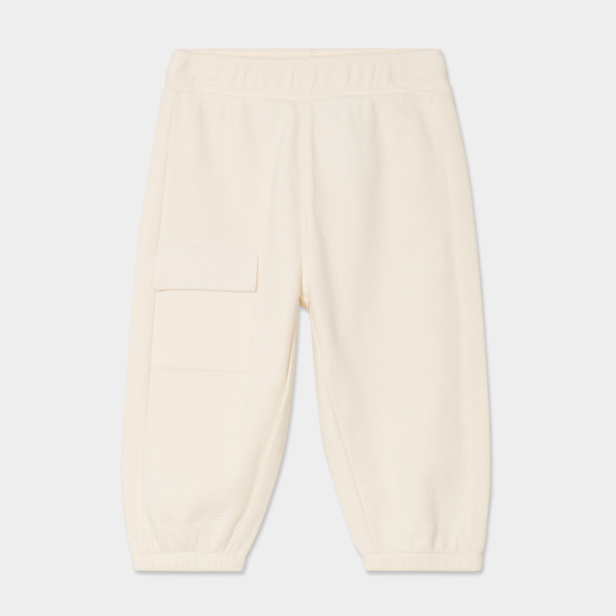 Pantalon droit bas resserr&eacute; coton ecru b&eacute;b&eacute; gar&ccedil;on