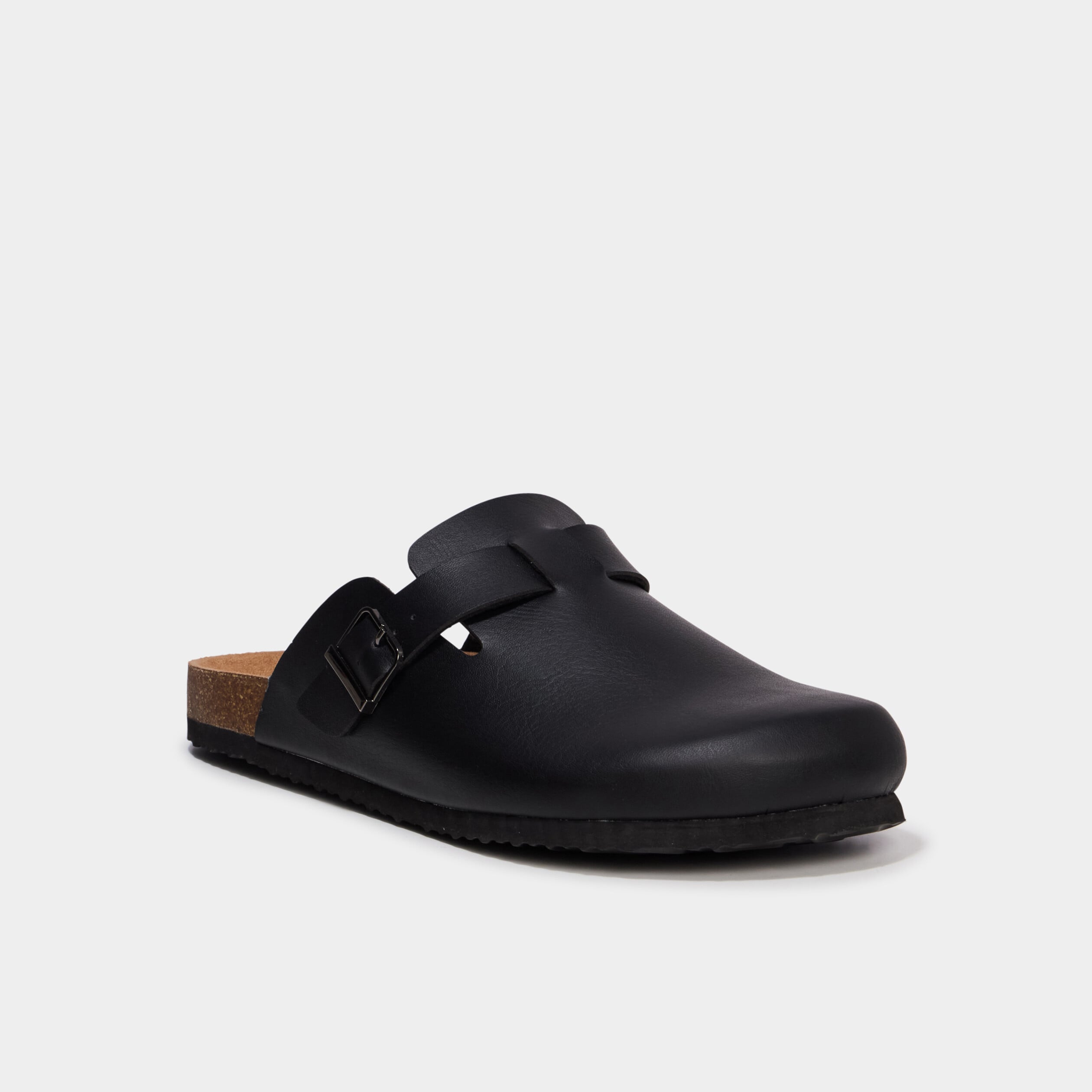 Mules plates noir homme