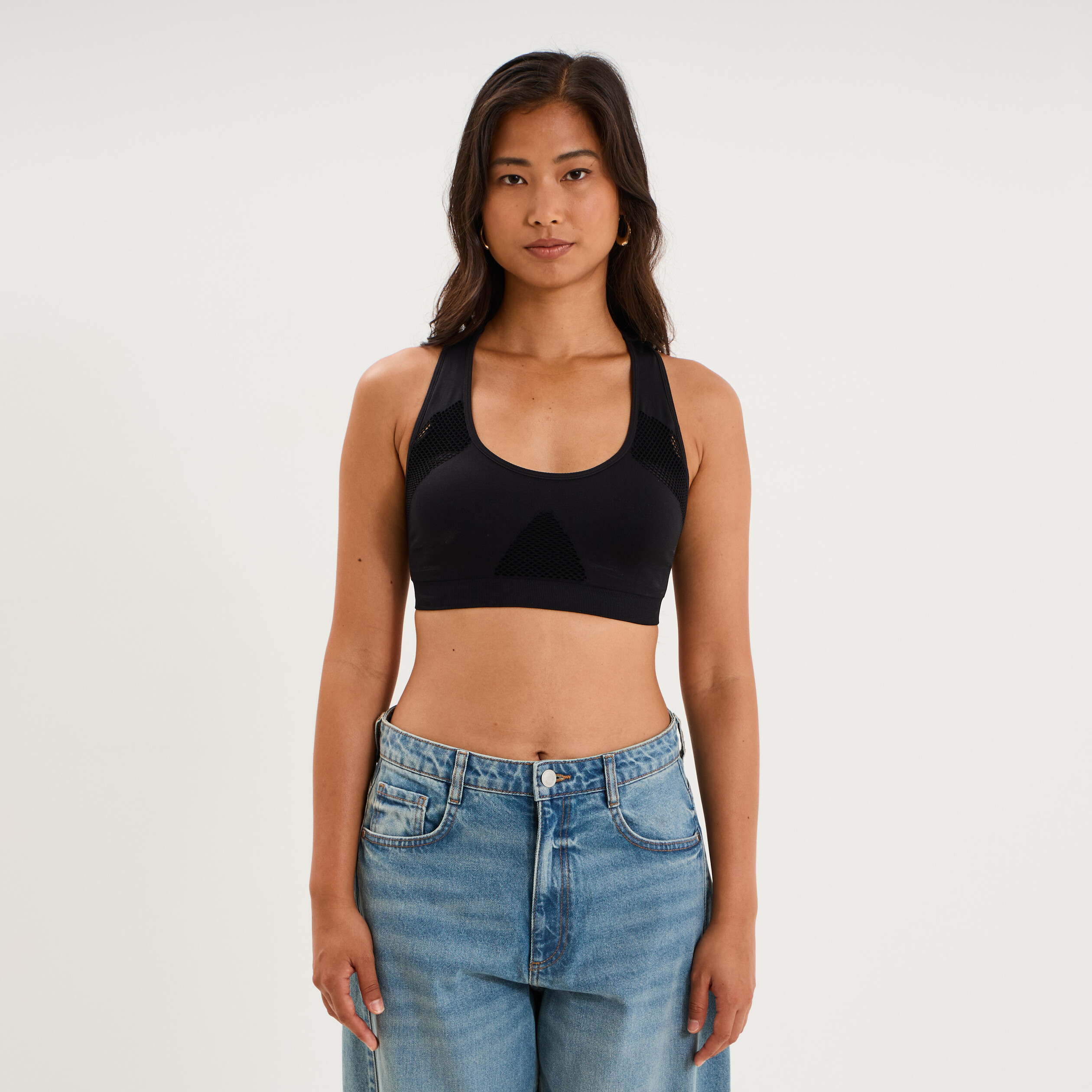 Brassi&egrave;re sport microfibre dos nageur noir femme