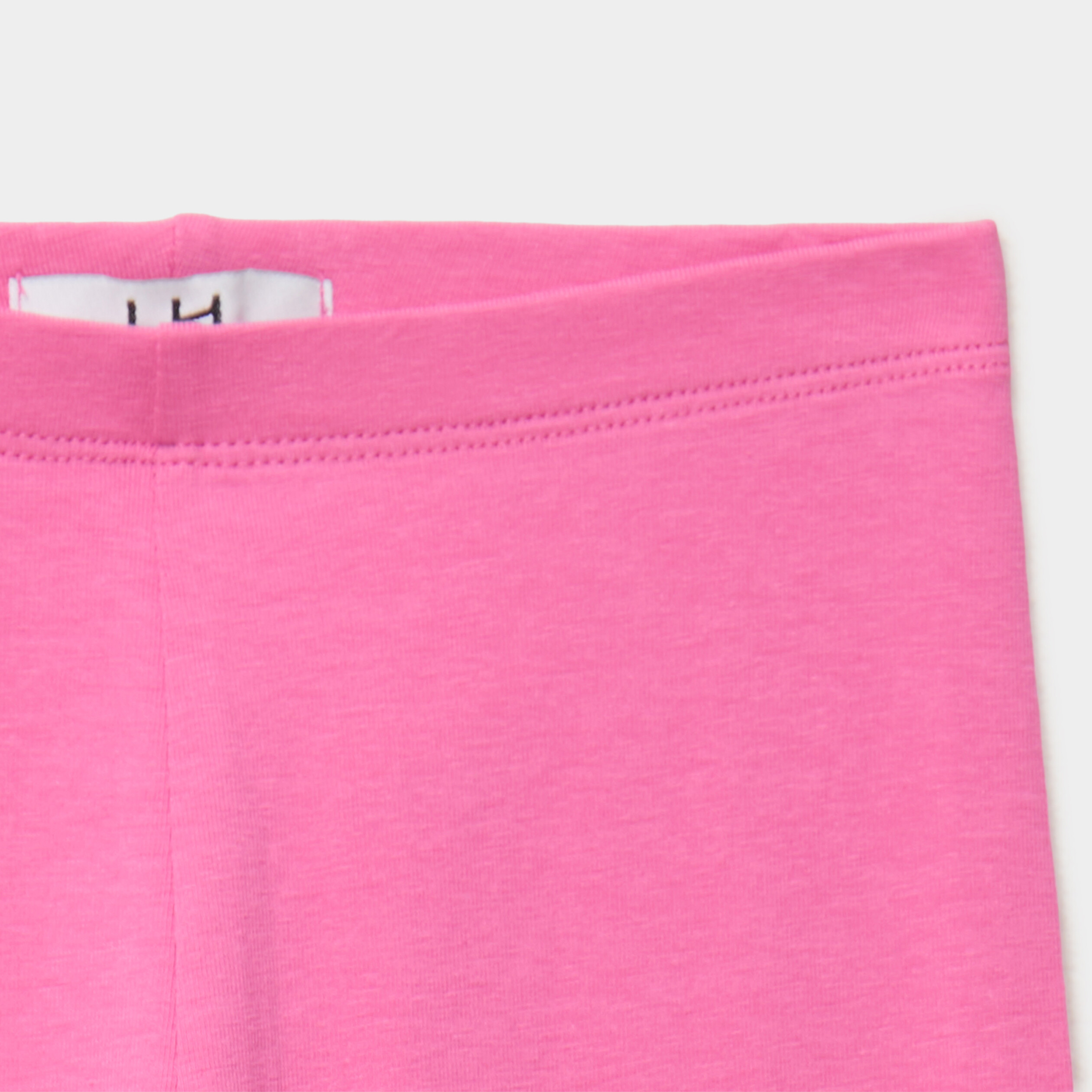 Short cycliste coton taille &eacute;lastiqu&eacute;e rose fushia fille