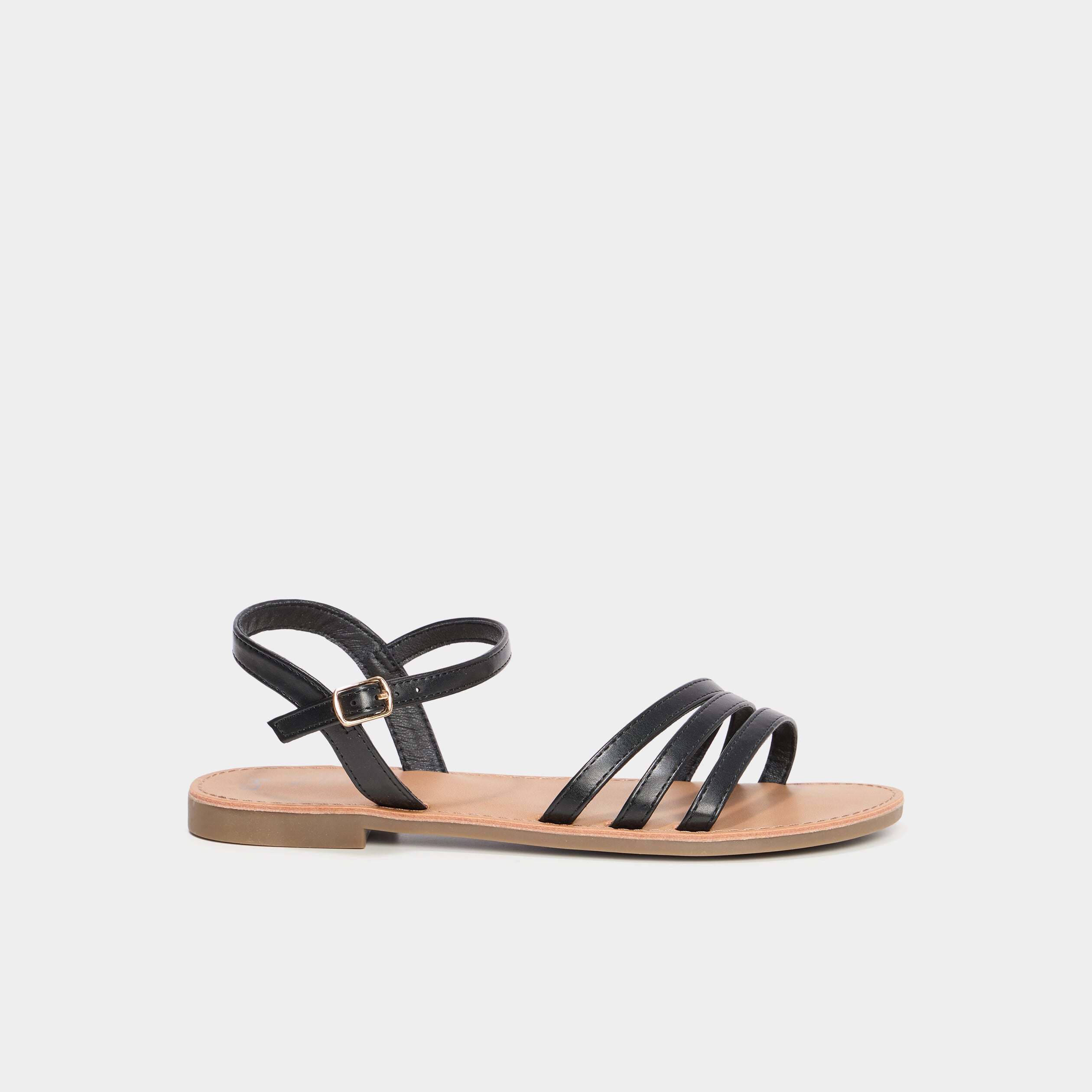 Sandales plates noir femme