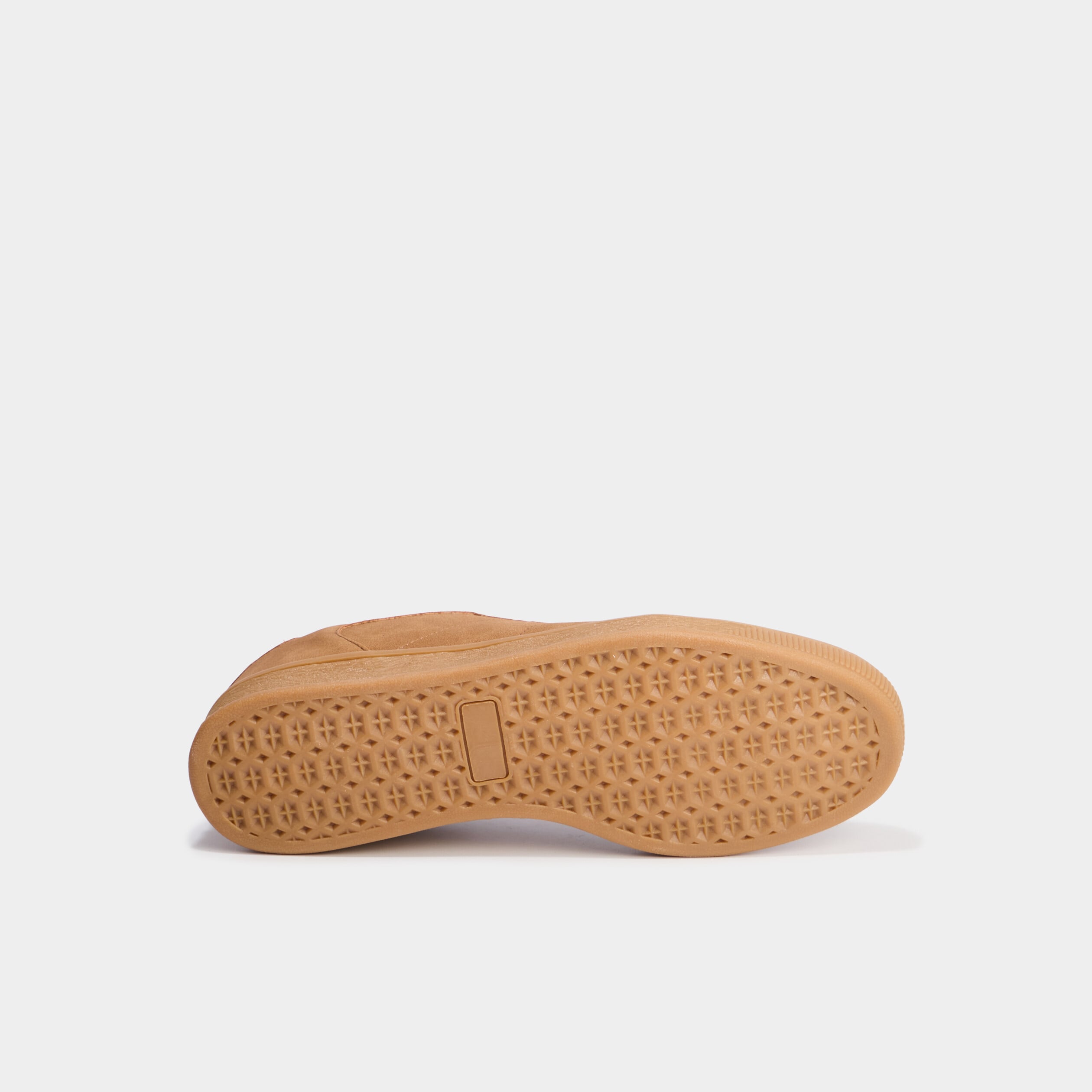 Tennis basses &agrave; lacets effet su&eacute;dine marron clair homme