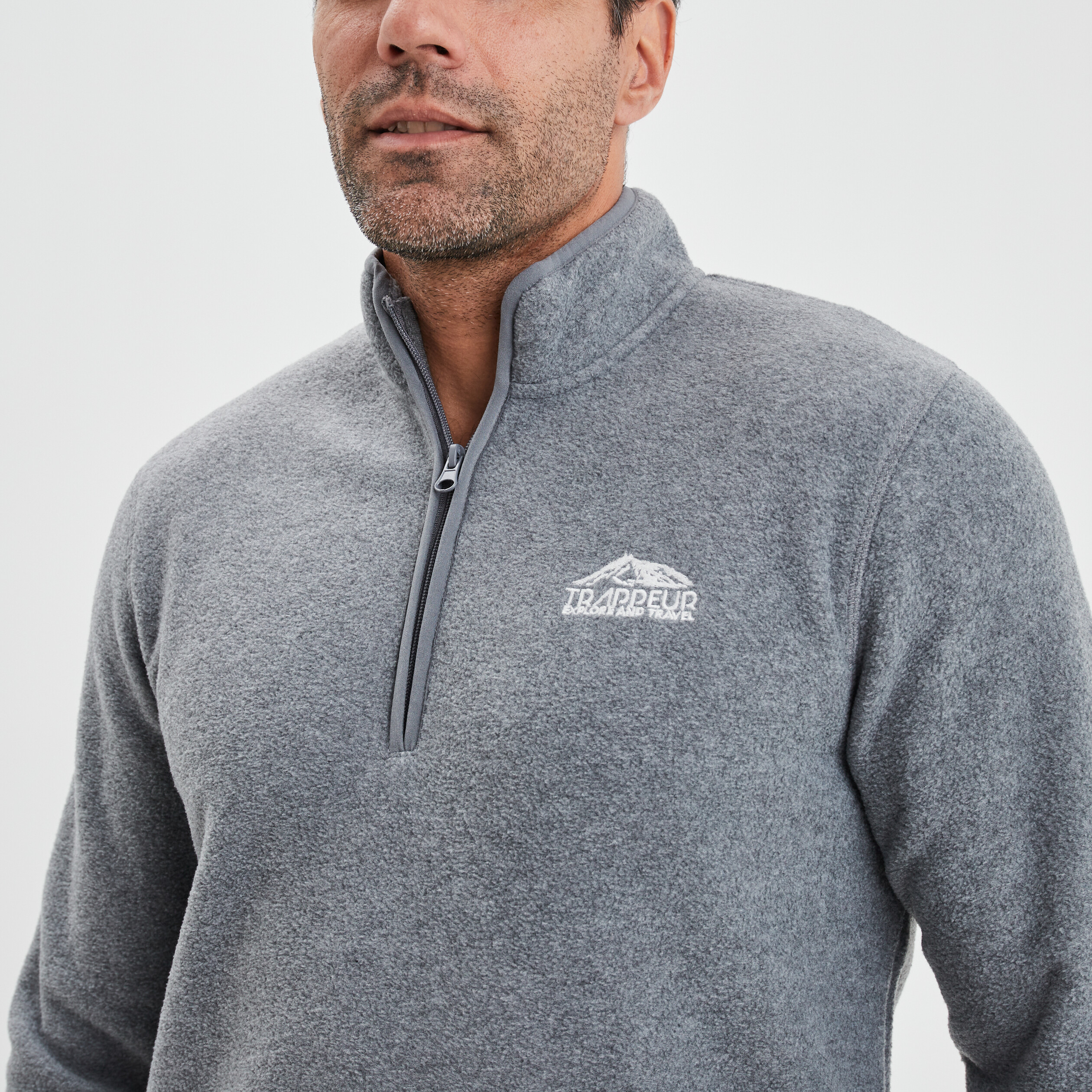 sweat polaire camionneur trappeur gris homme Sweat polaire camionneur Trappeur gris homme