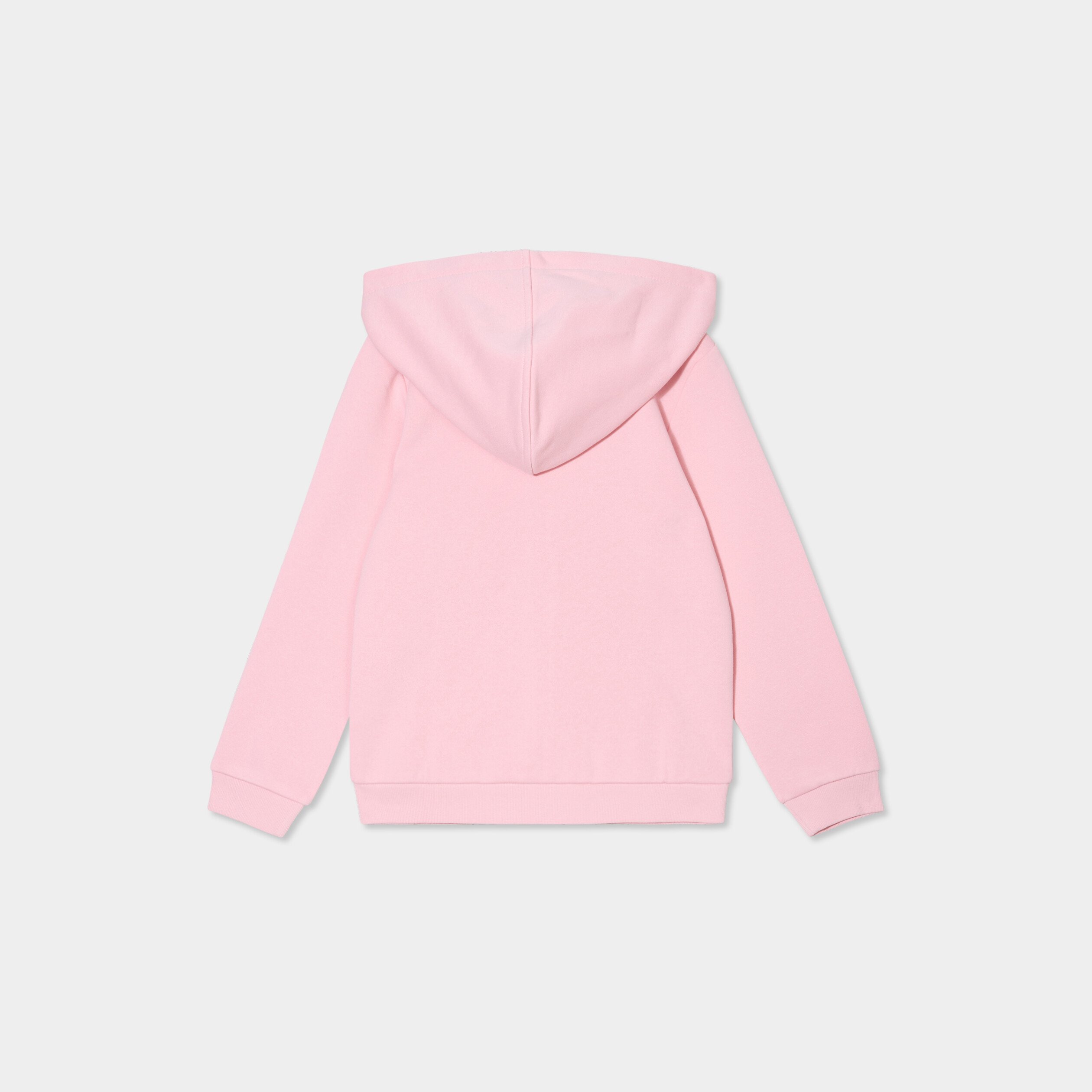 sweat zippe a capuche droit rose clair fille Sweat zippé à capuche droit rose clair fille