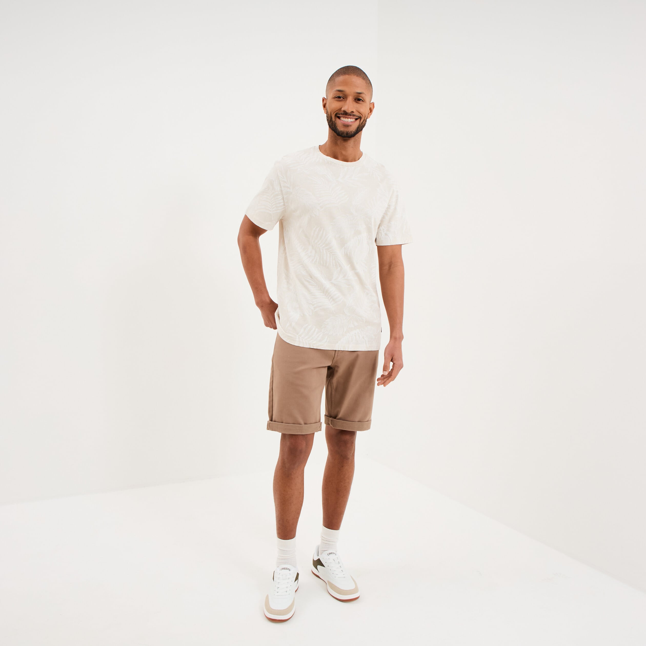 T-shirt manches courtes col rond gris homme