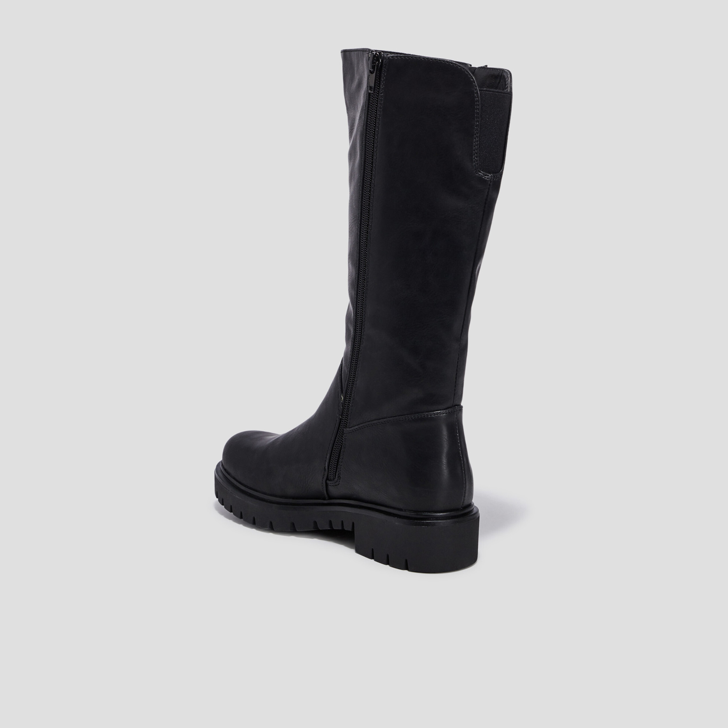 Bottes crantées zippées noir fille