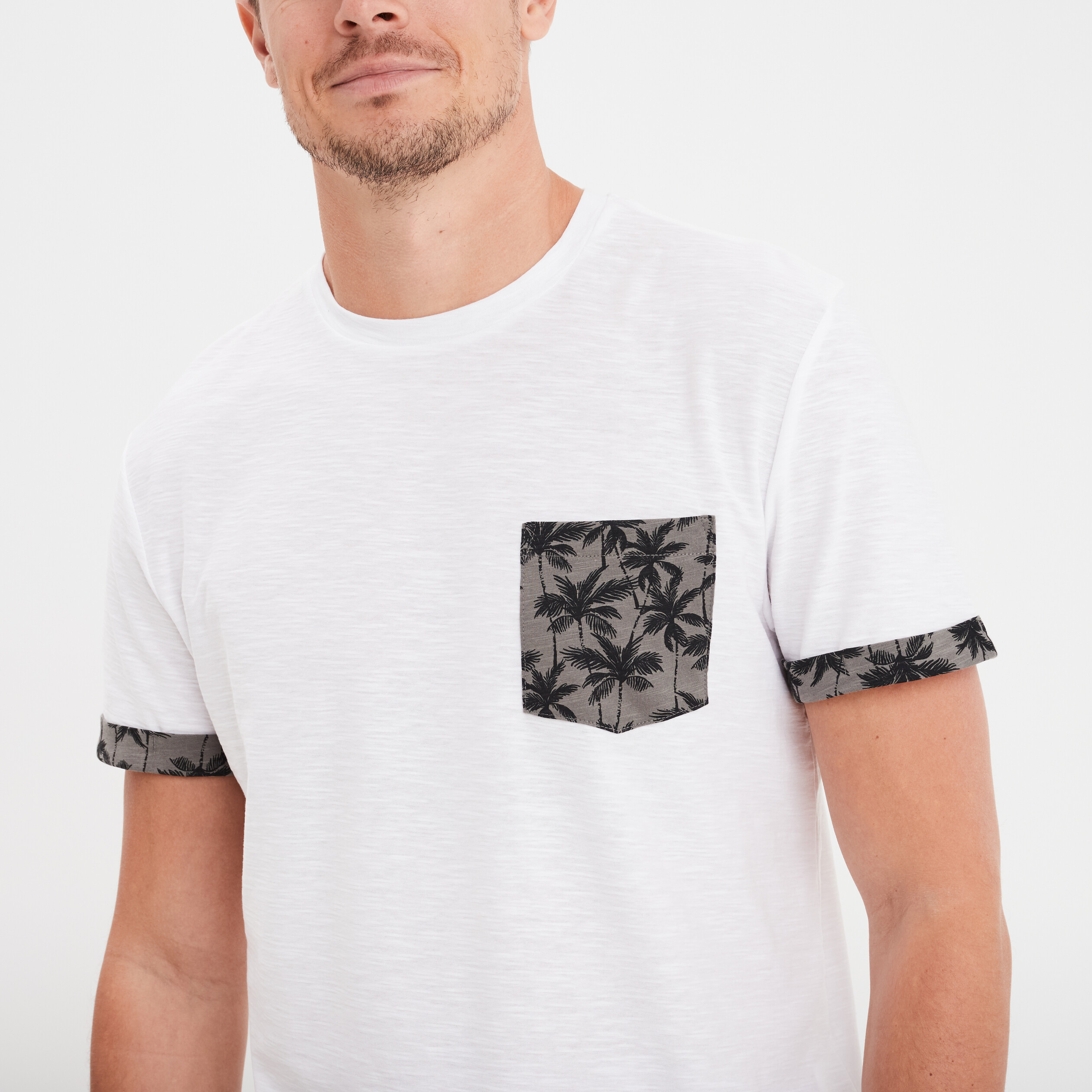t shirt manches courtes 1 poche liberto blanc homme T-shirt manches courtes 1 poche Liberto blanc homme