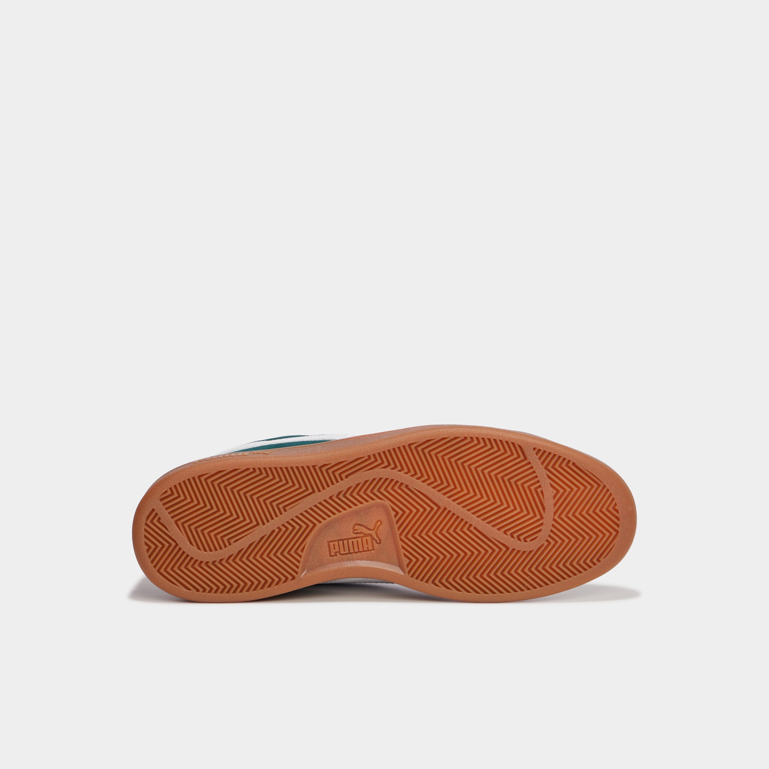 Tennis basses &agrave; lacets en cuir Puma vert homme