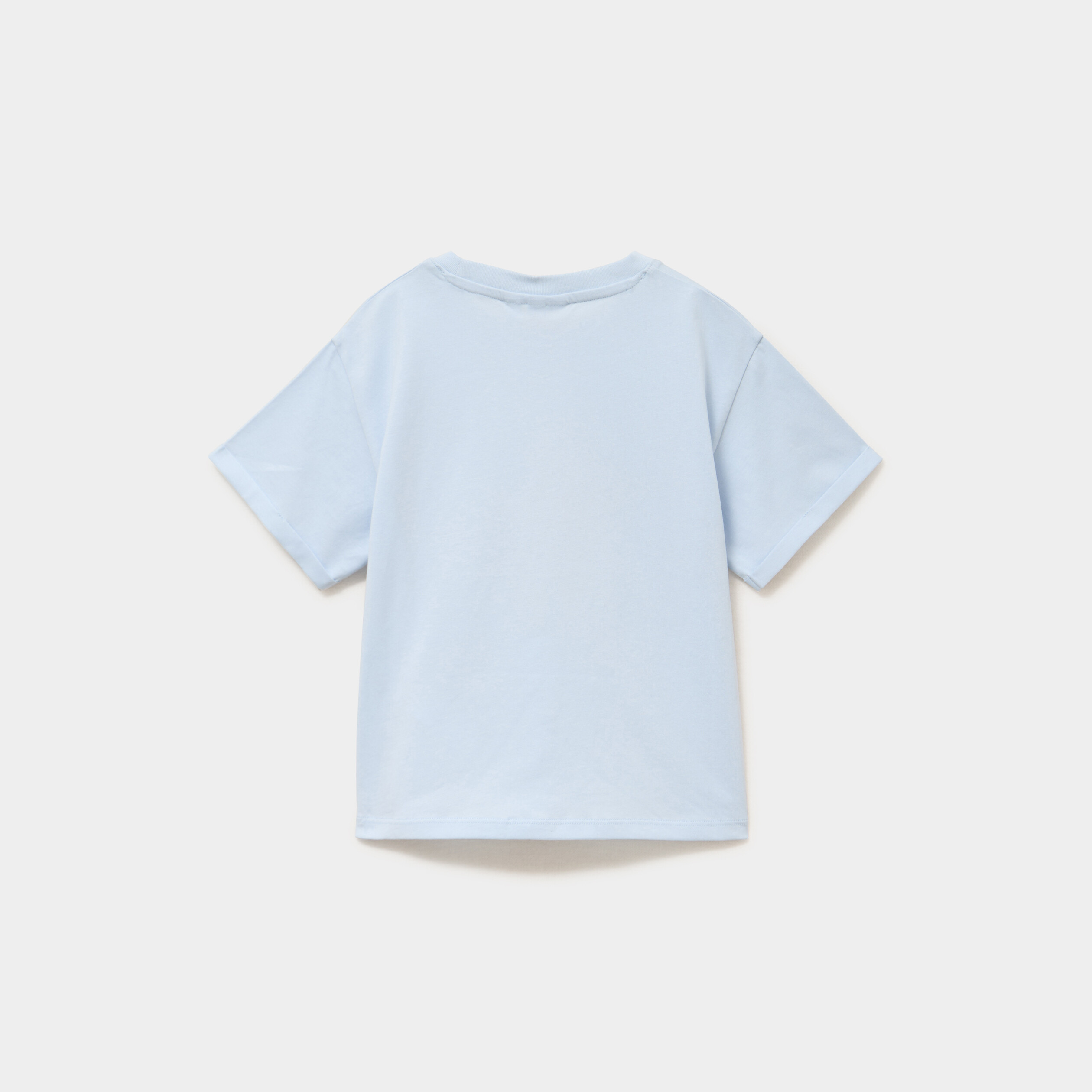 T-shirt col rond coton Les Sisters bleu ciel fille