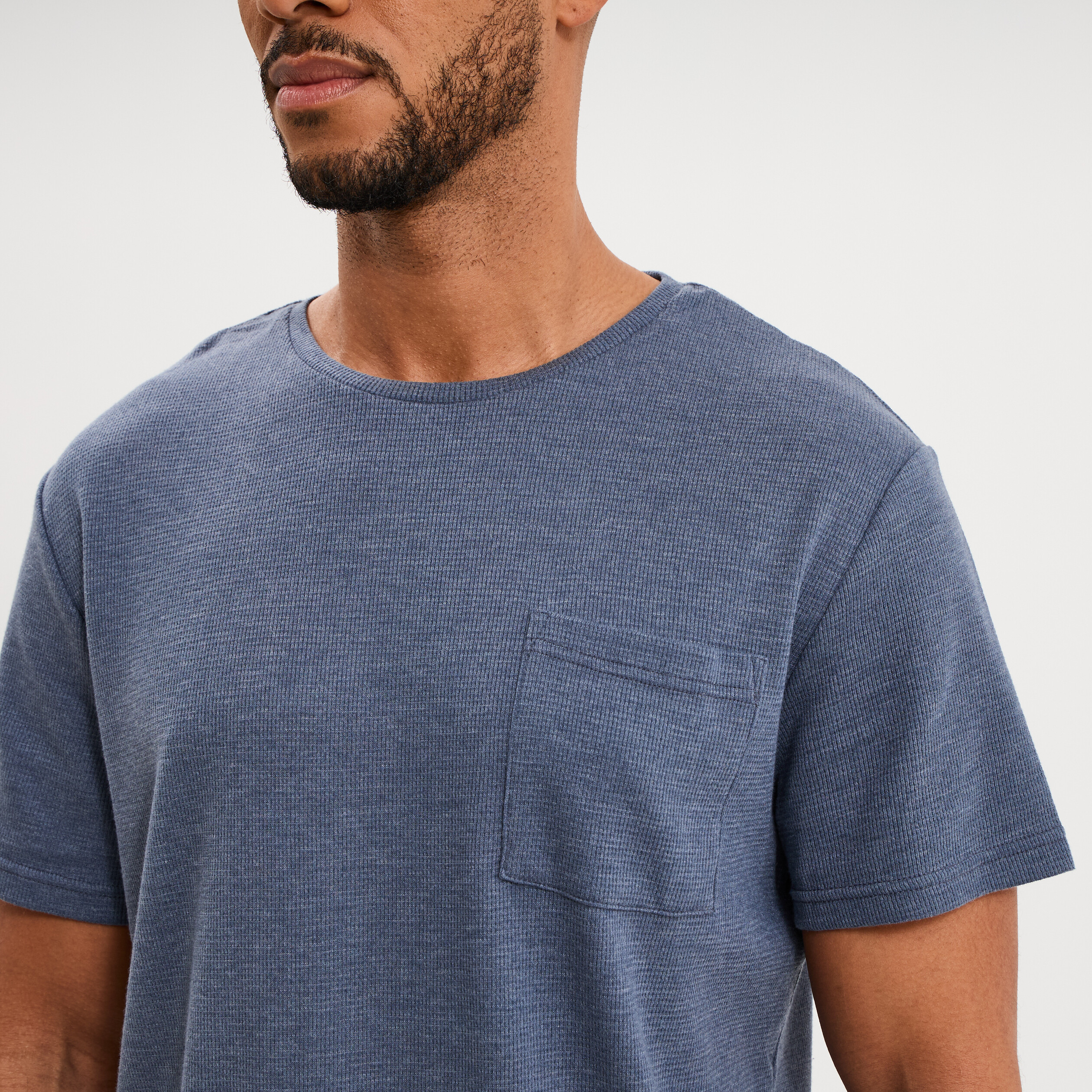 Ensemble pyjama short et t-shirt bleu gris homme