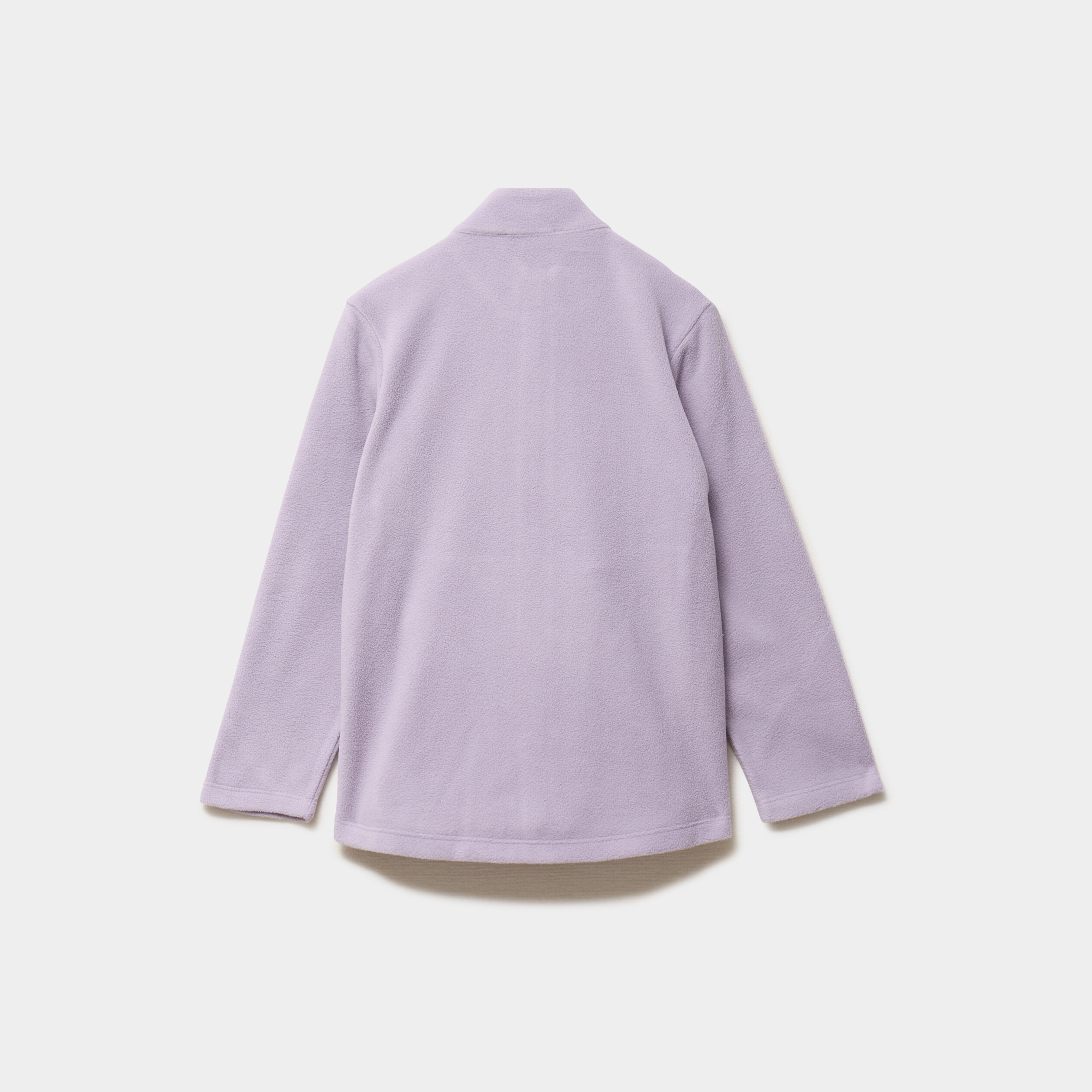 Gilet effet polaire zipp&eacute; col montant mauve fille