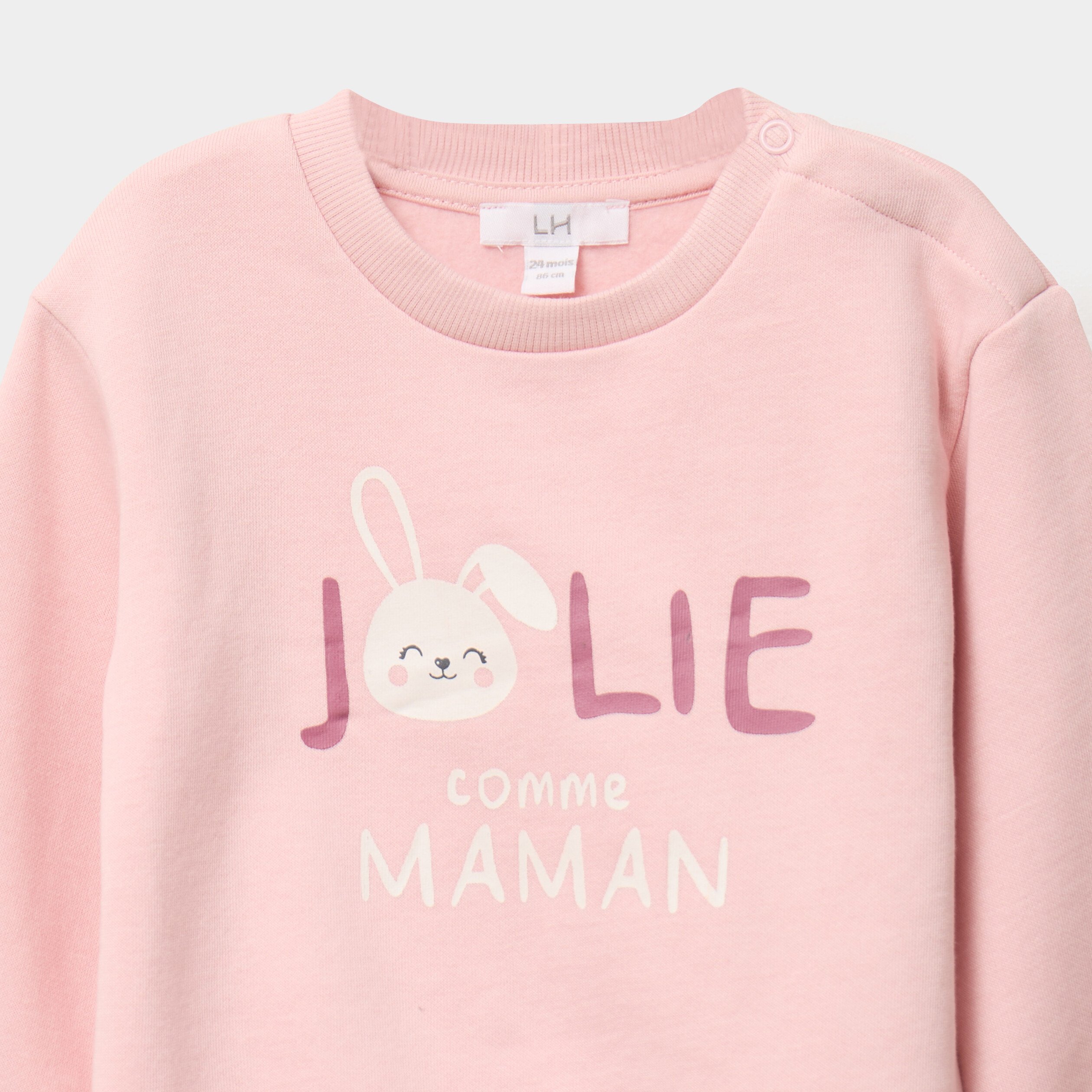 ensemble sweat et legging rose clair bebef Ensemble sweat et legging rose clair bébé fille