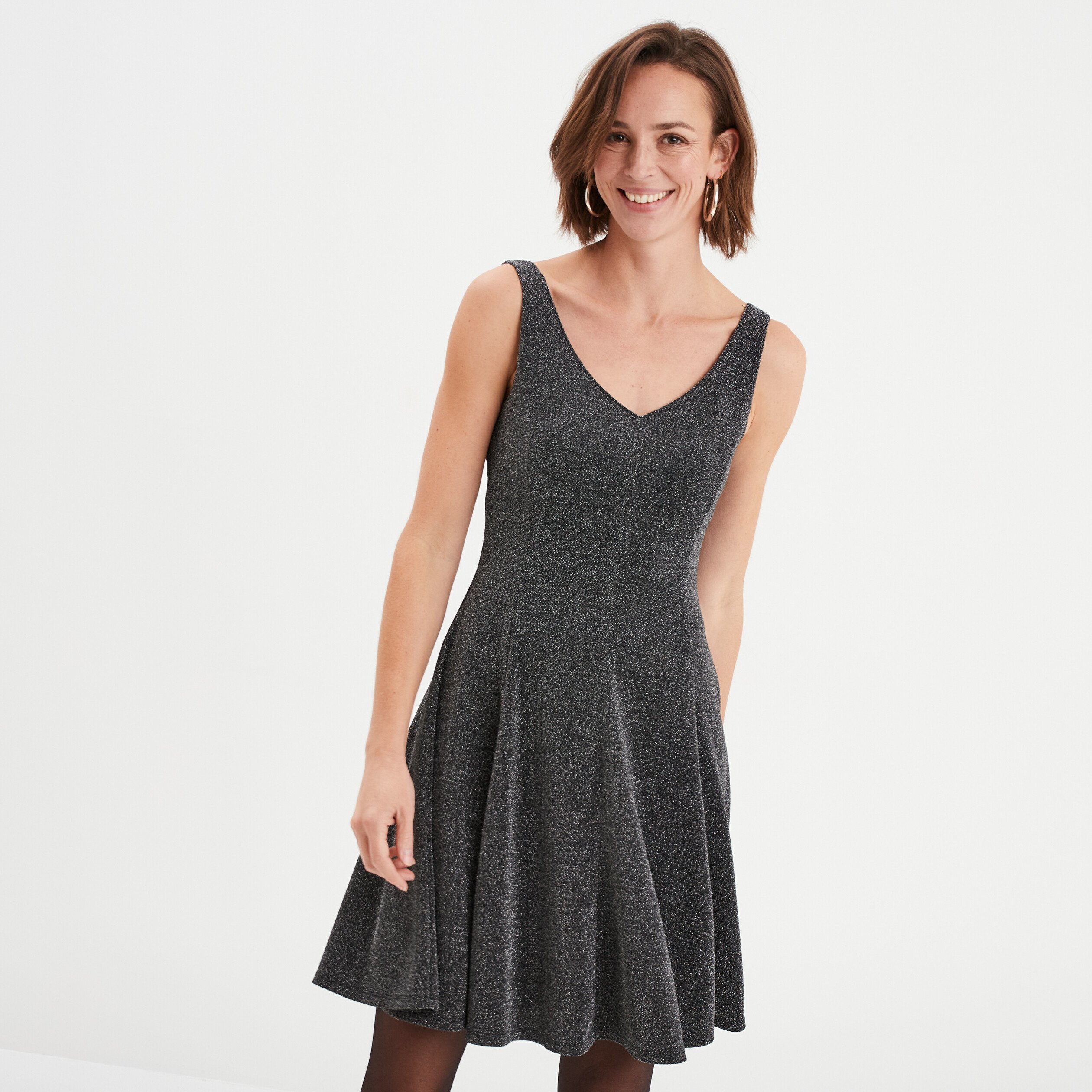 Robe patineuse col v sales