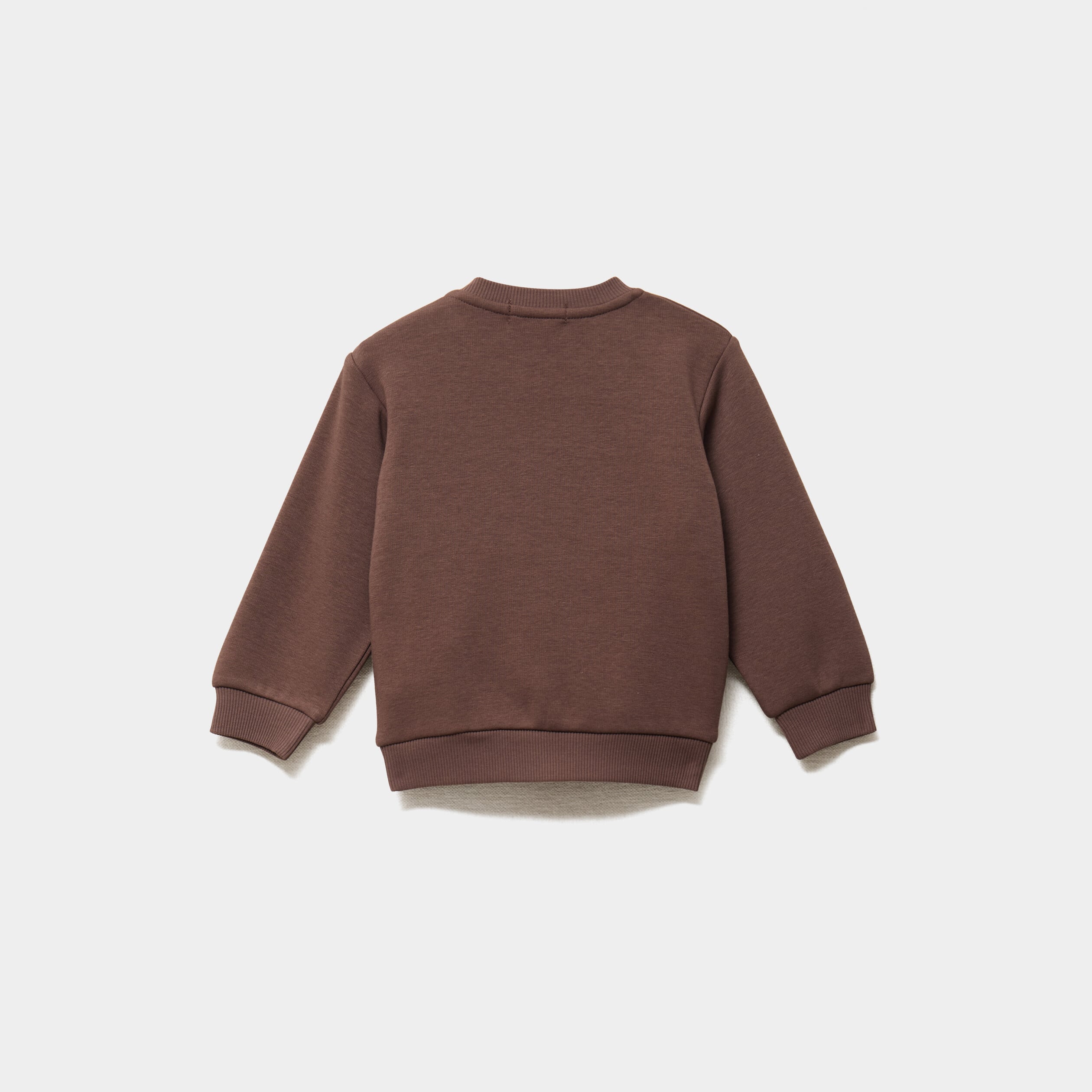 Sweat molletonn&eacute; &eacute;paule boutonn&eacute;e marron fonc&eacute; b&eacute;b&eacute; gar&ccedil;on
