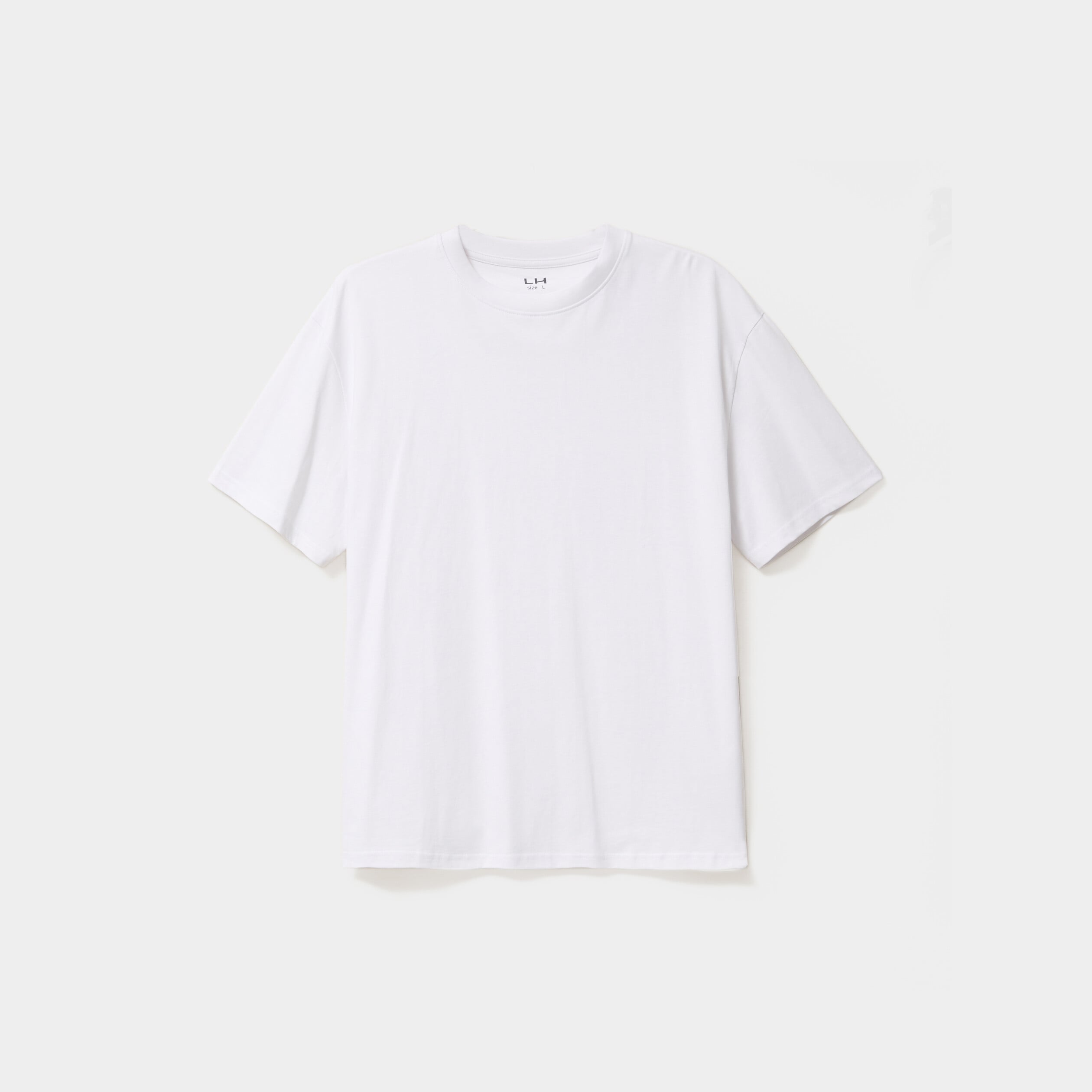T-shirt col rond coupe relax coton &eacute;pais blanc homme