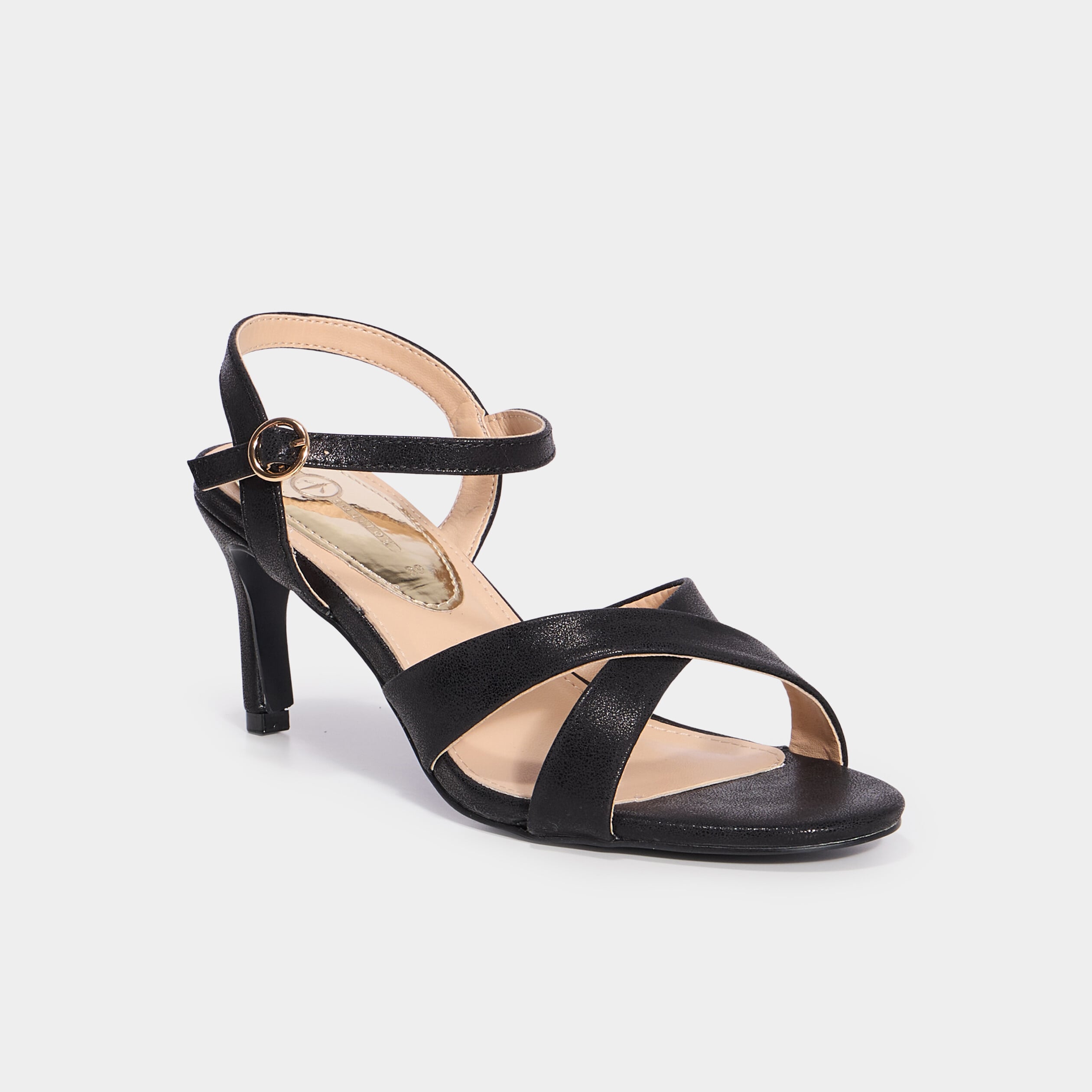 Sandales &agrave; talons noir femme