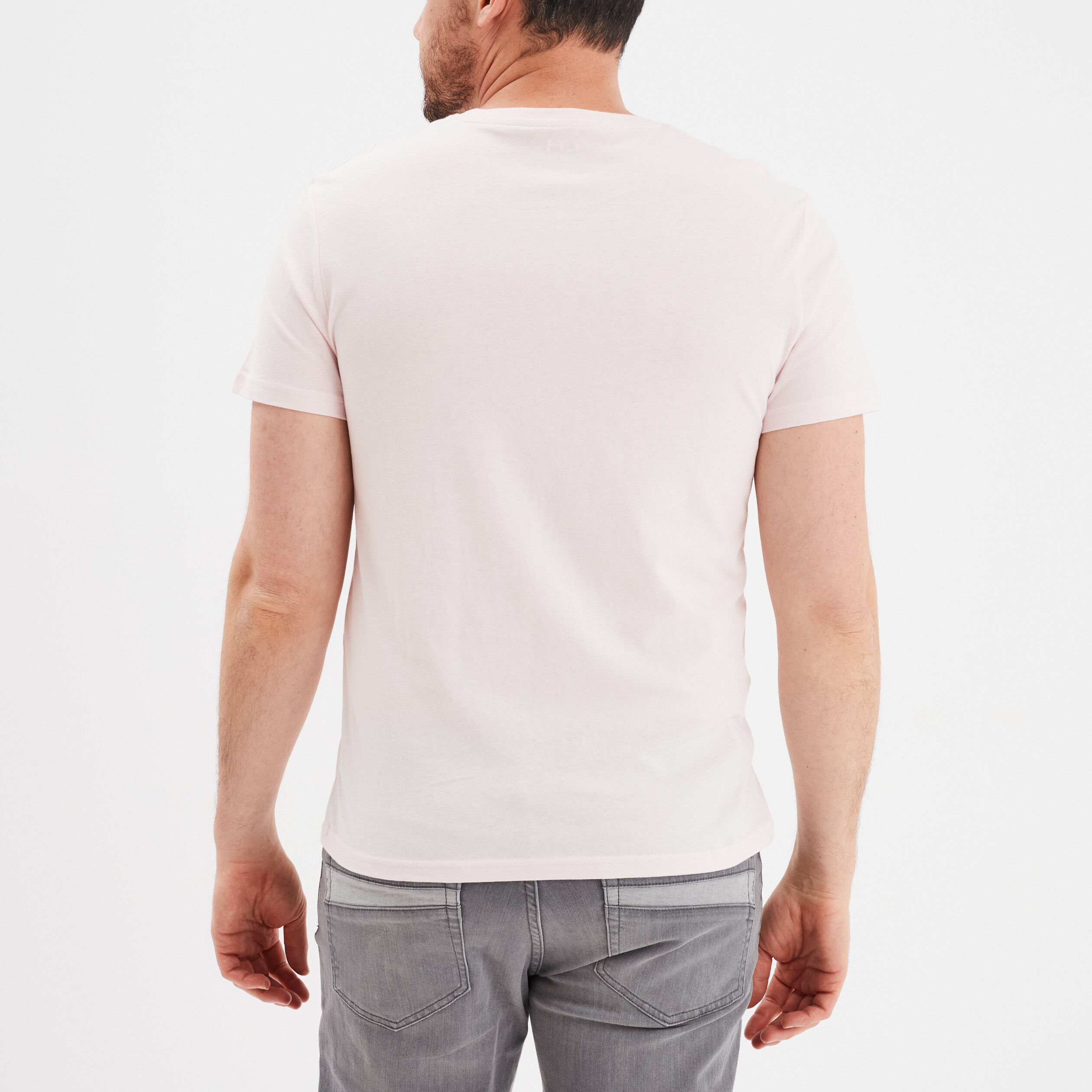 t shirt en coton manches courtes rose clair homme T-shirt en coton manches courtes rose clair homme