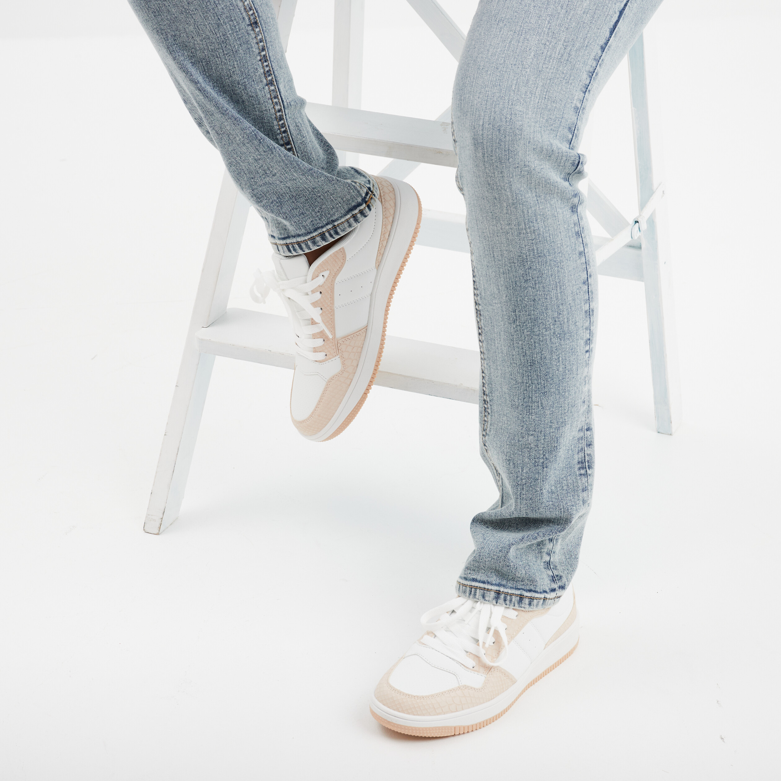 tennis basses semelle epaisse creeks rose femme Tennis basses semelle épaisse Creeks rose femme