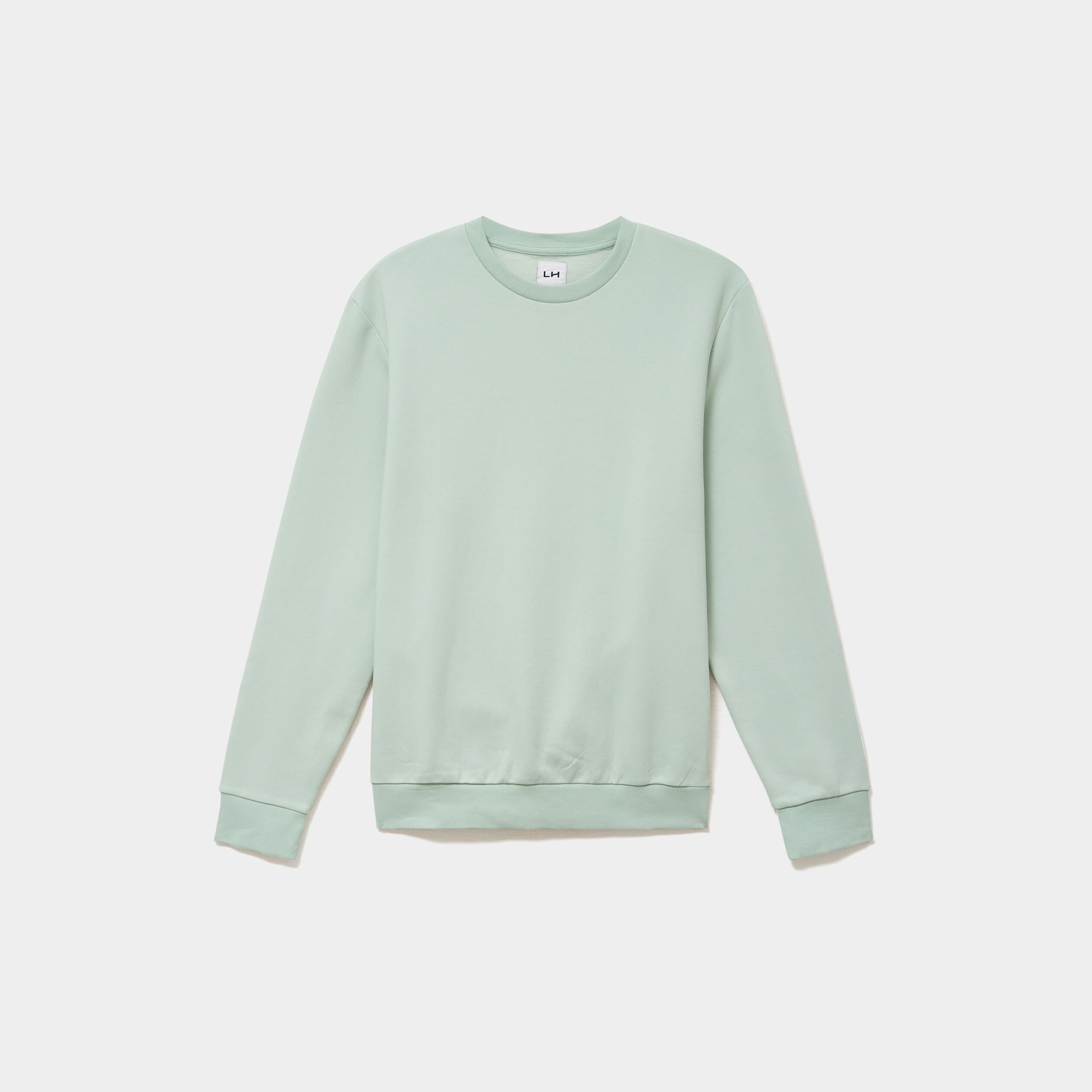 Sweat molleton col rond vert pastel homme